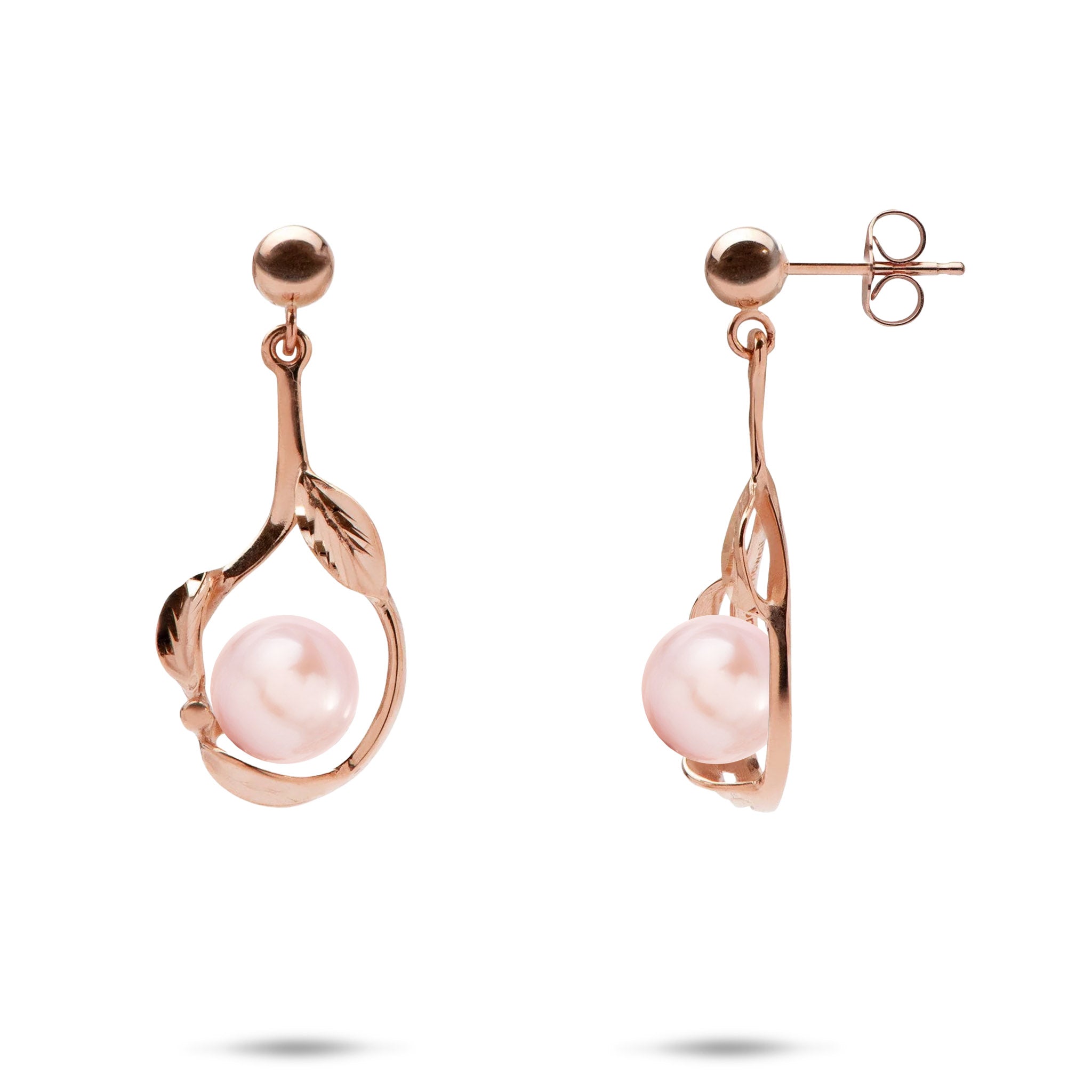 Pick A Pearl Maile Earrings in Rose Gold