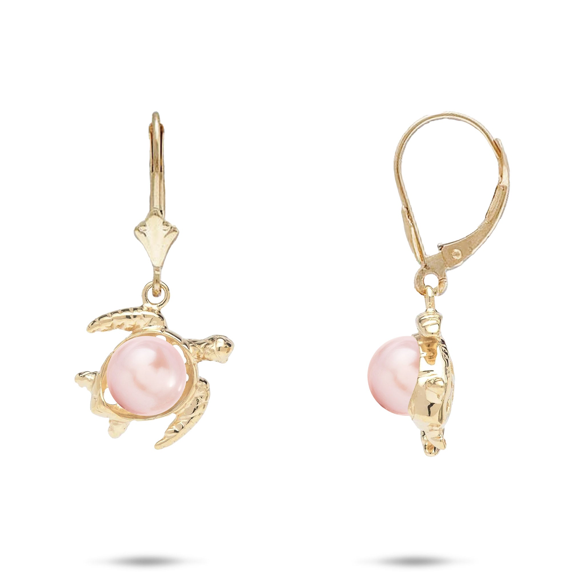 Pick A Pearl Honu Earrings in Gold - 13mm