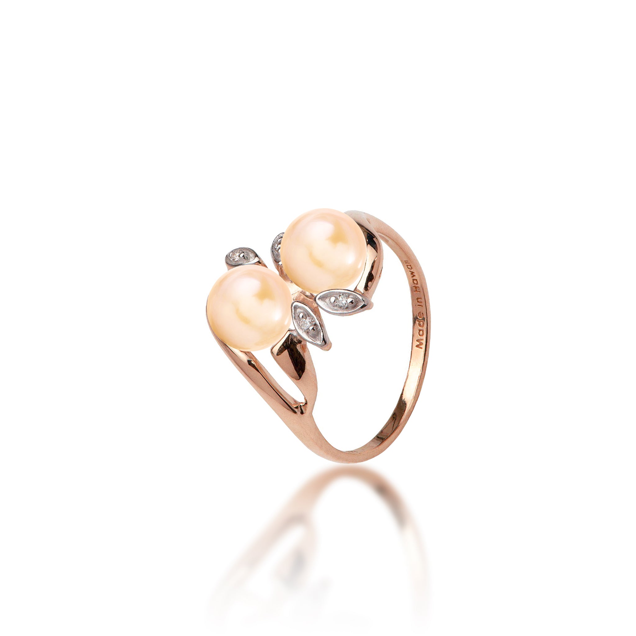 Pick A Pearl Maile Ring in Rose Gold with Diamonds