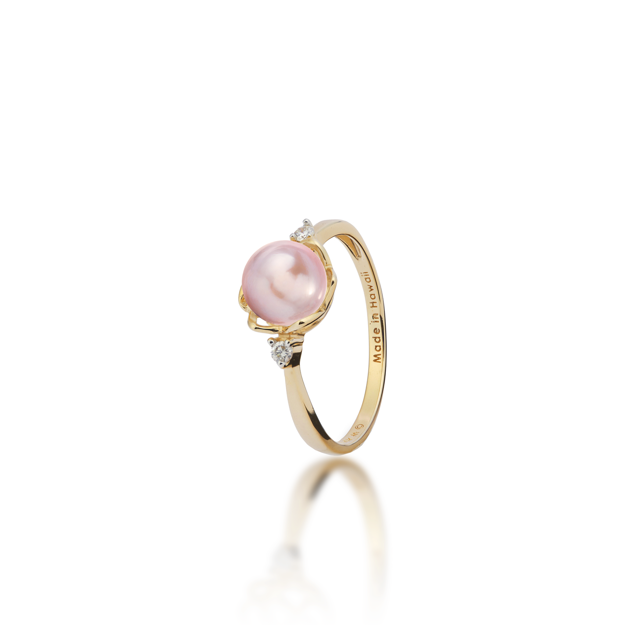 Pick A Pearl Crown Ring in Gold with Diamonds