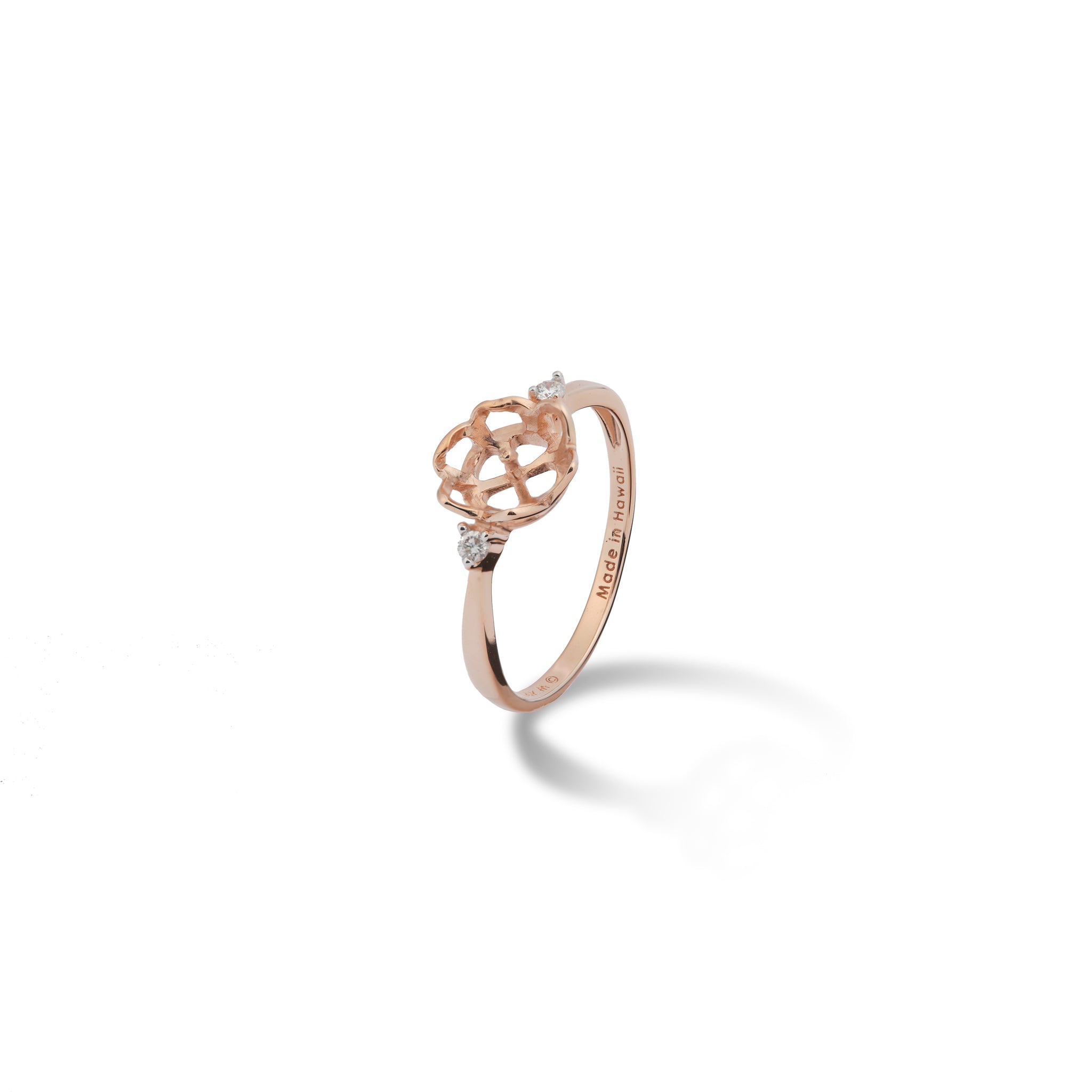 Choisissez un anneau de couronne perle en or rose avec des diamants