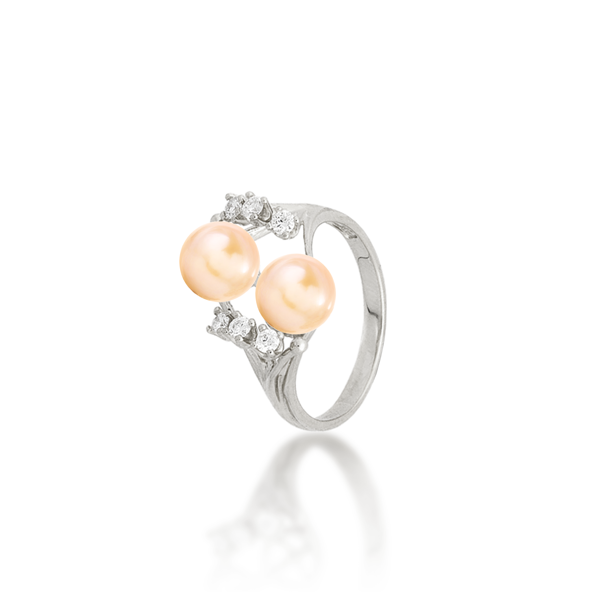 Pick A Pearl 8 Island Ring in White Gold with Diamonds
