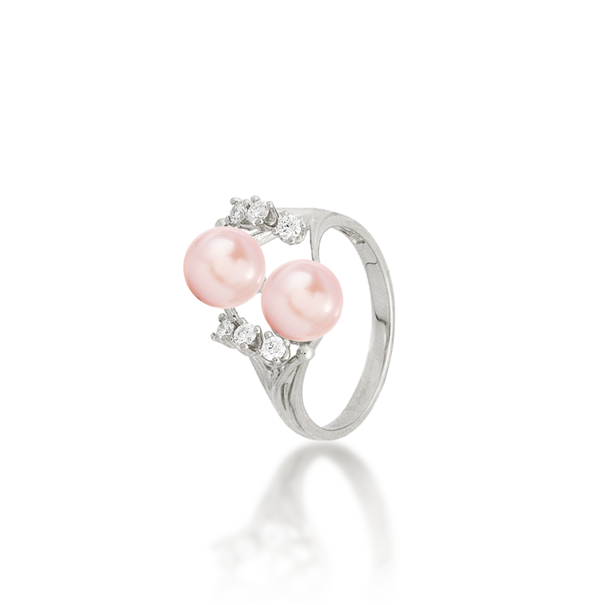 Pick A Pearl 8 Island Ring in White Gold with Diamonds