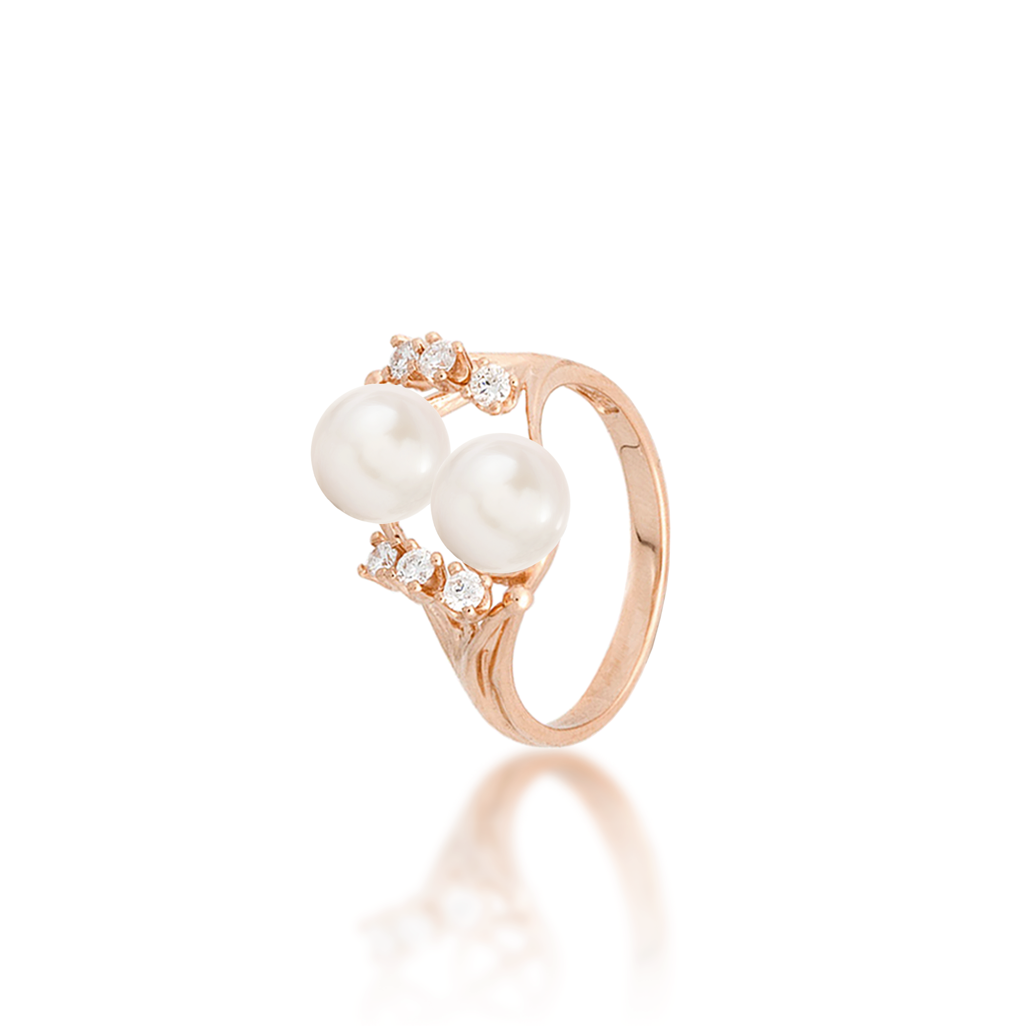 Pick A Pearl 8 Island Ring in Rose Gold with Diamonds