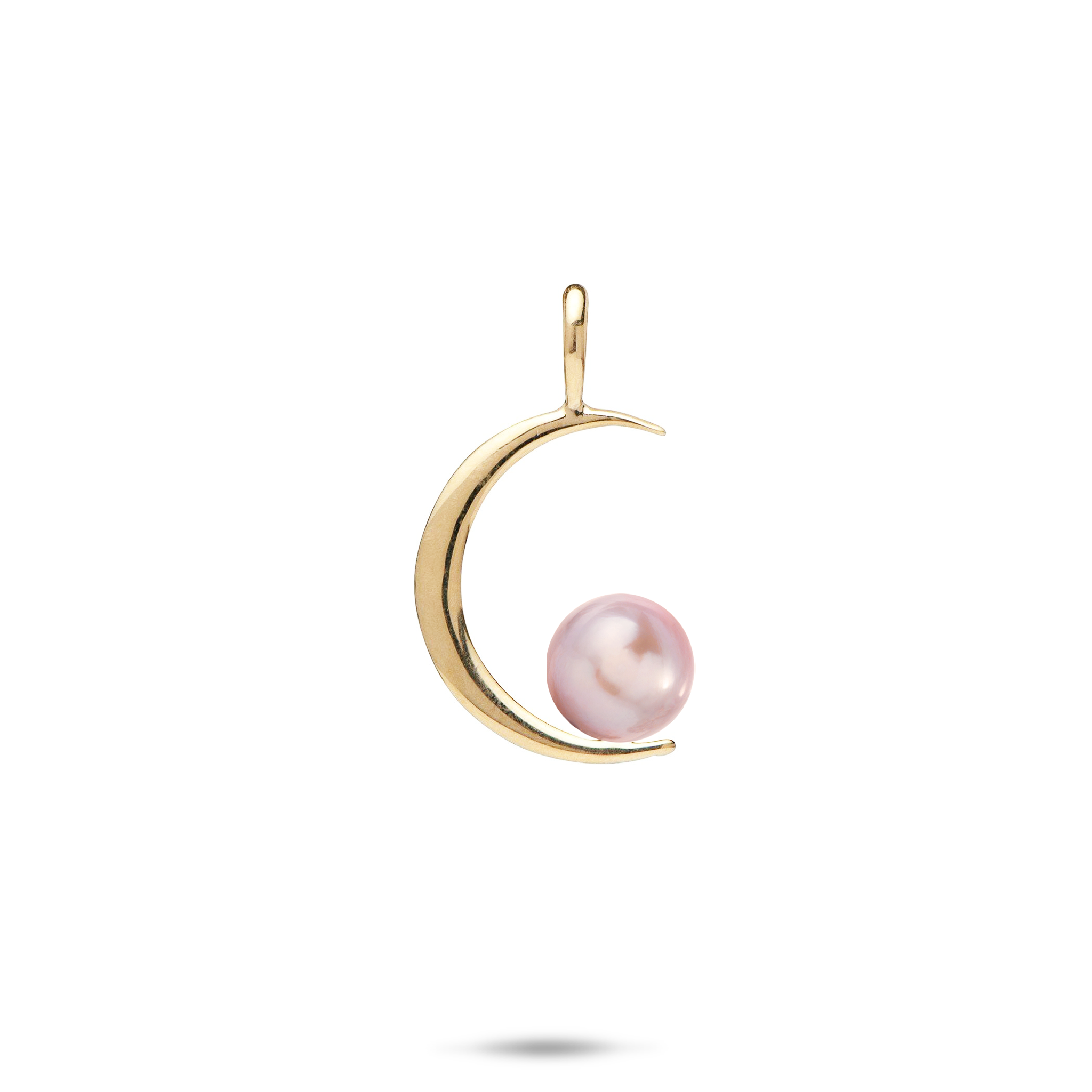 Pick A Pearl Crescent Moon Pendant in Gold