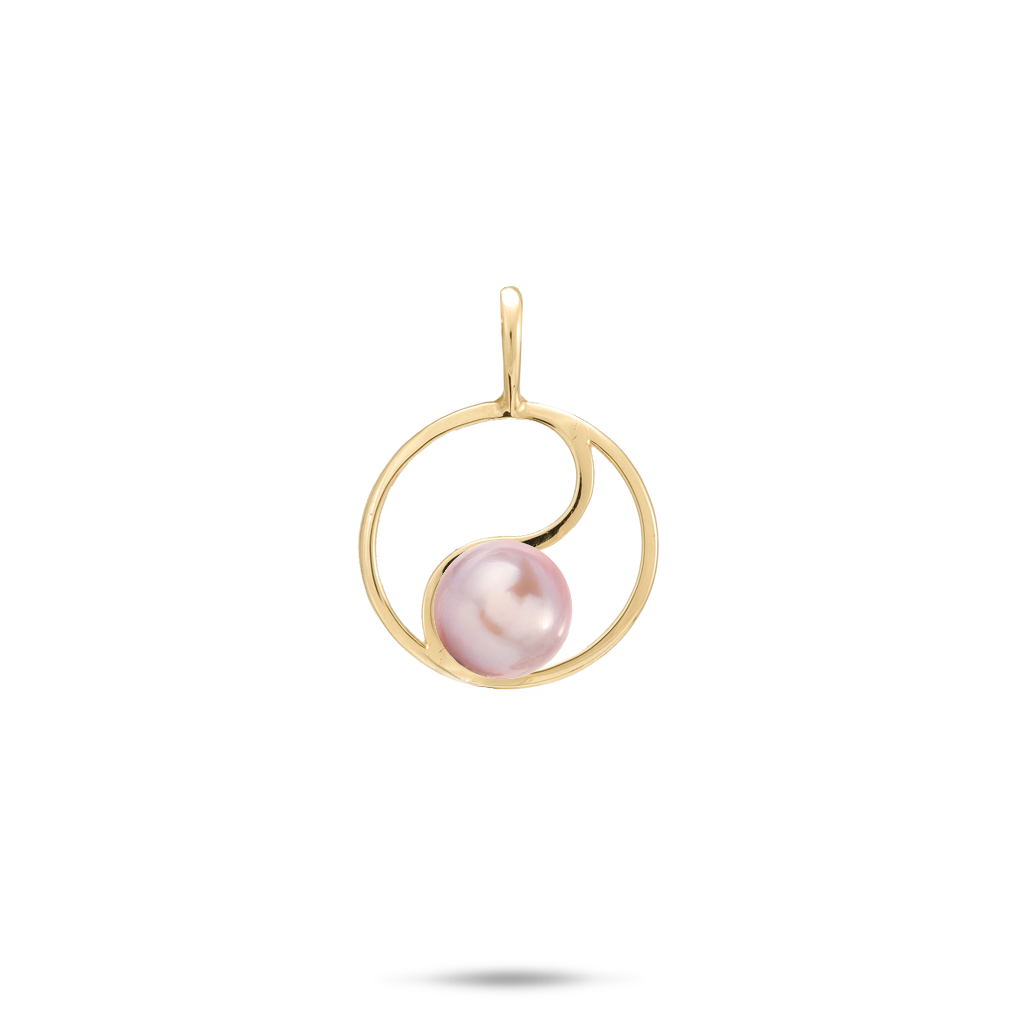 Pick A Pearl Yin Yang Pendant in Gold - 15mm