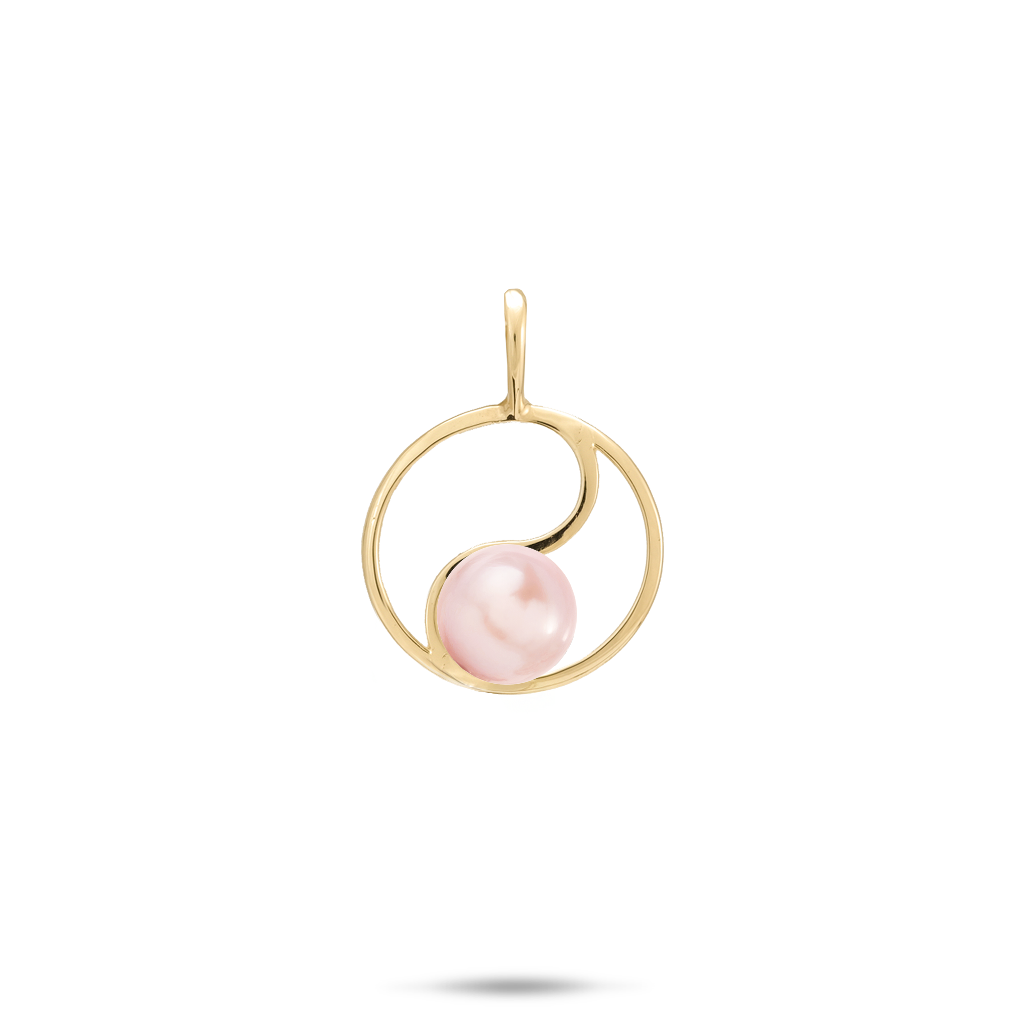 Pick A Pearl Yin Yang Pendant in Gold - 15mm
