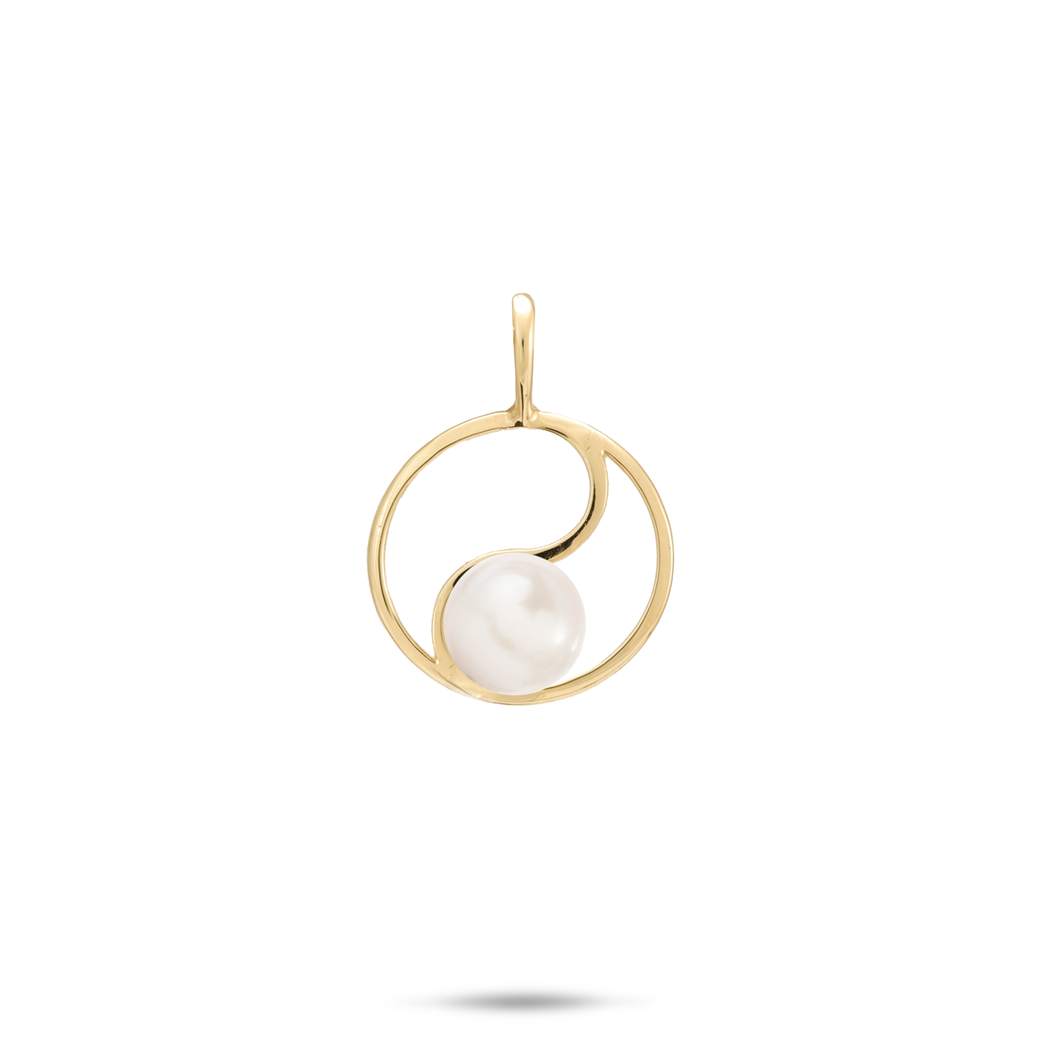 Pick A Pearl Yin Yang Pendant in Gold - 15mm