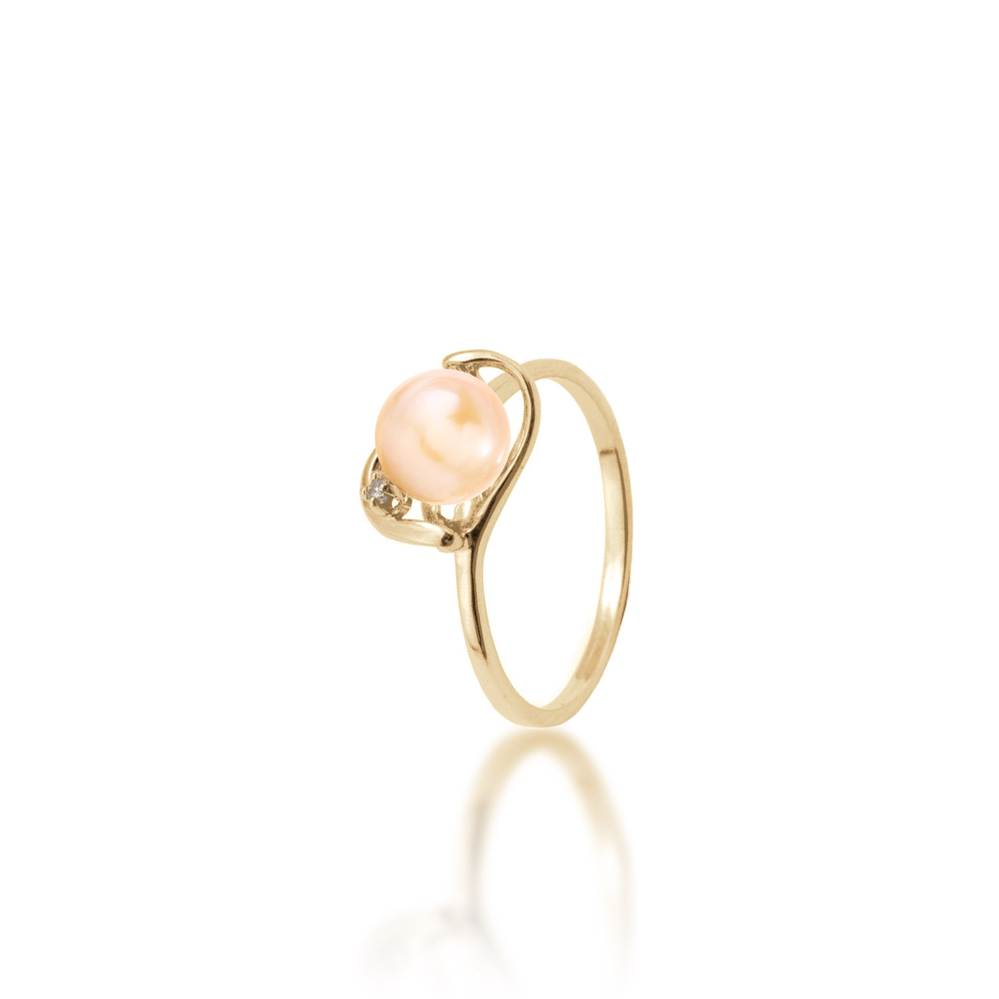 Meet Pearl様 Pick A Pearl Ring in Gold with Diamond