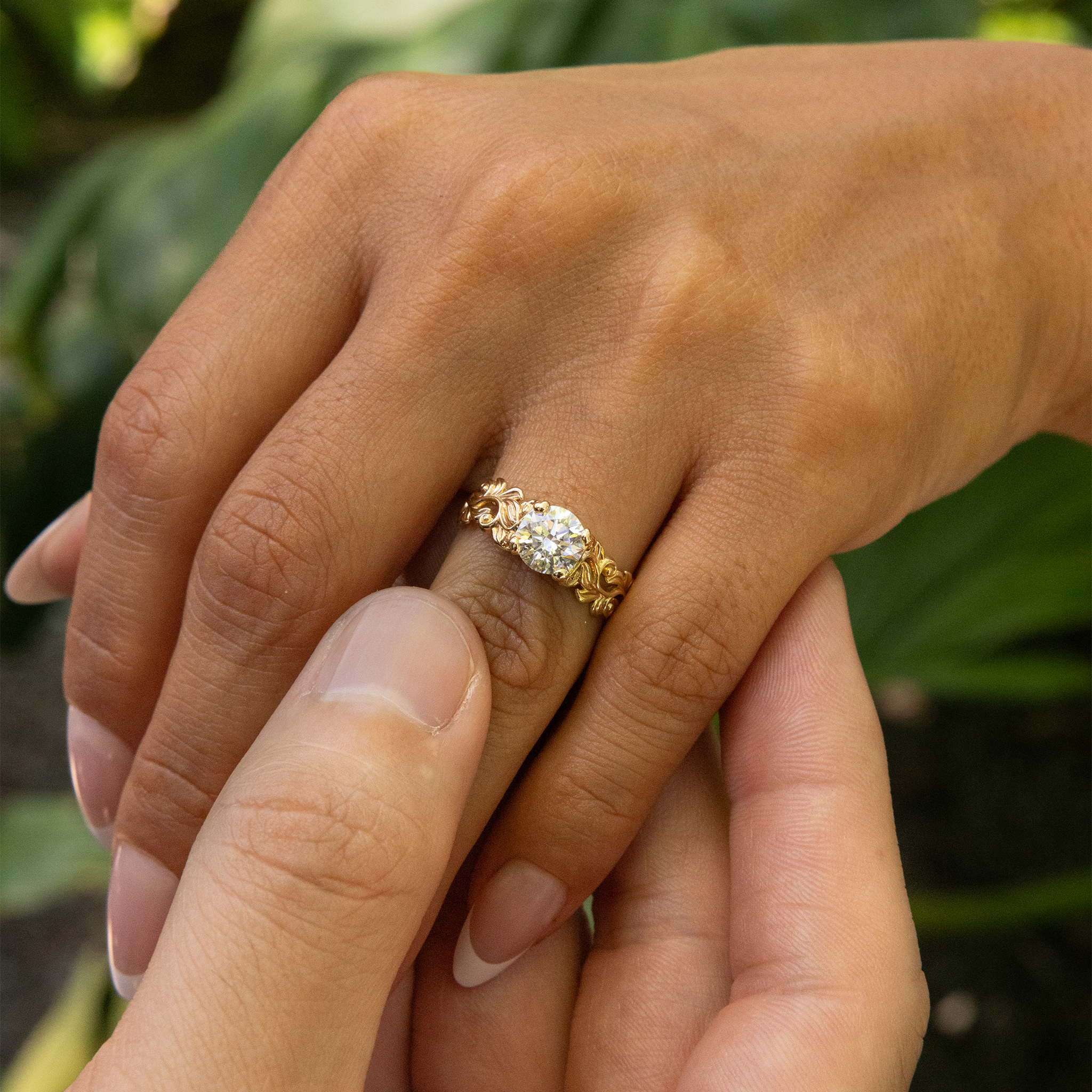 Living Heirloom Solitaire Lab Grown Diamond Engagement Ring in Gold