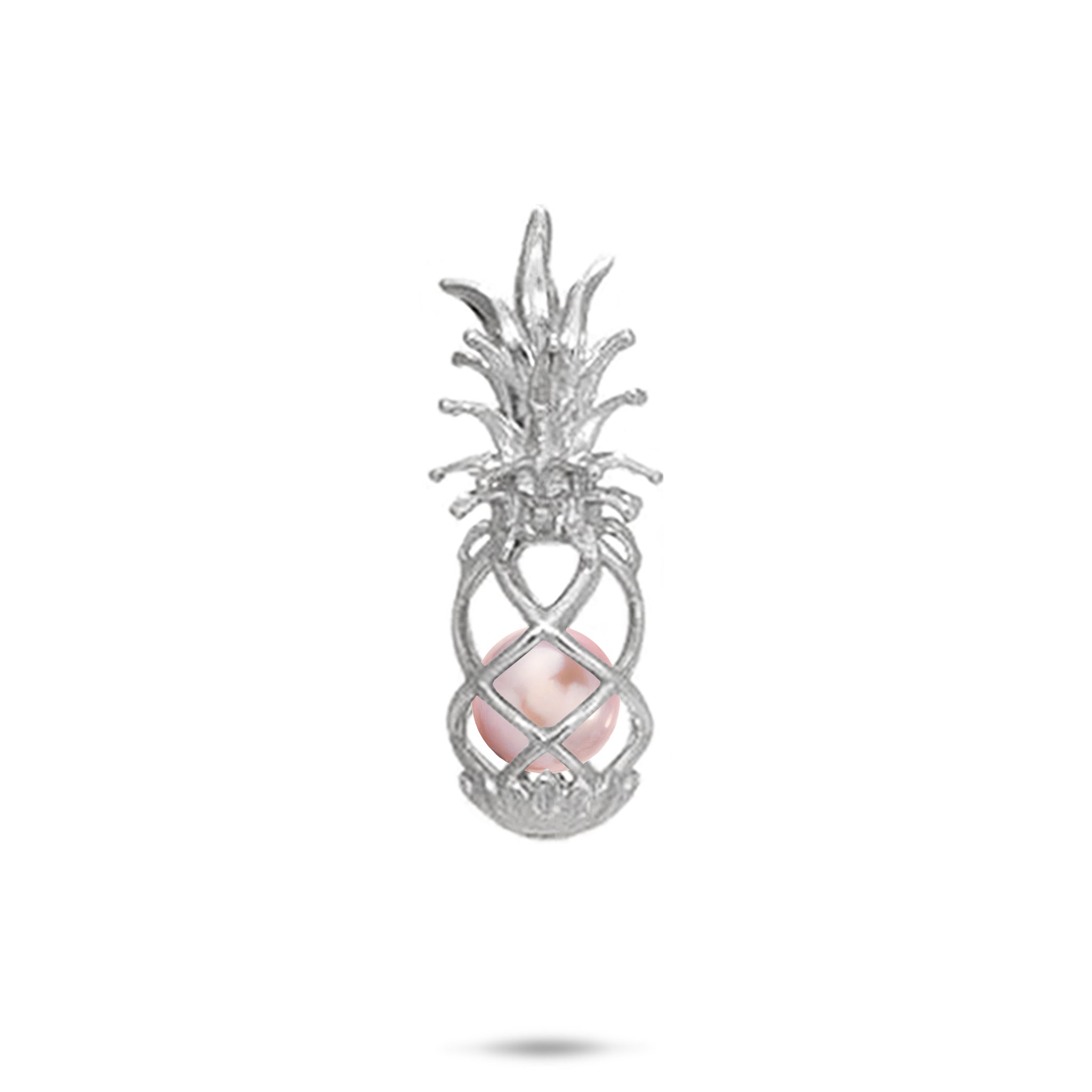 Pick A Pearl Pineapple Cage Pendant in Sterling Silver - 30mm