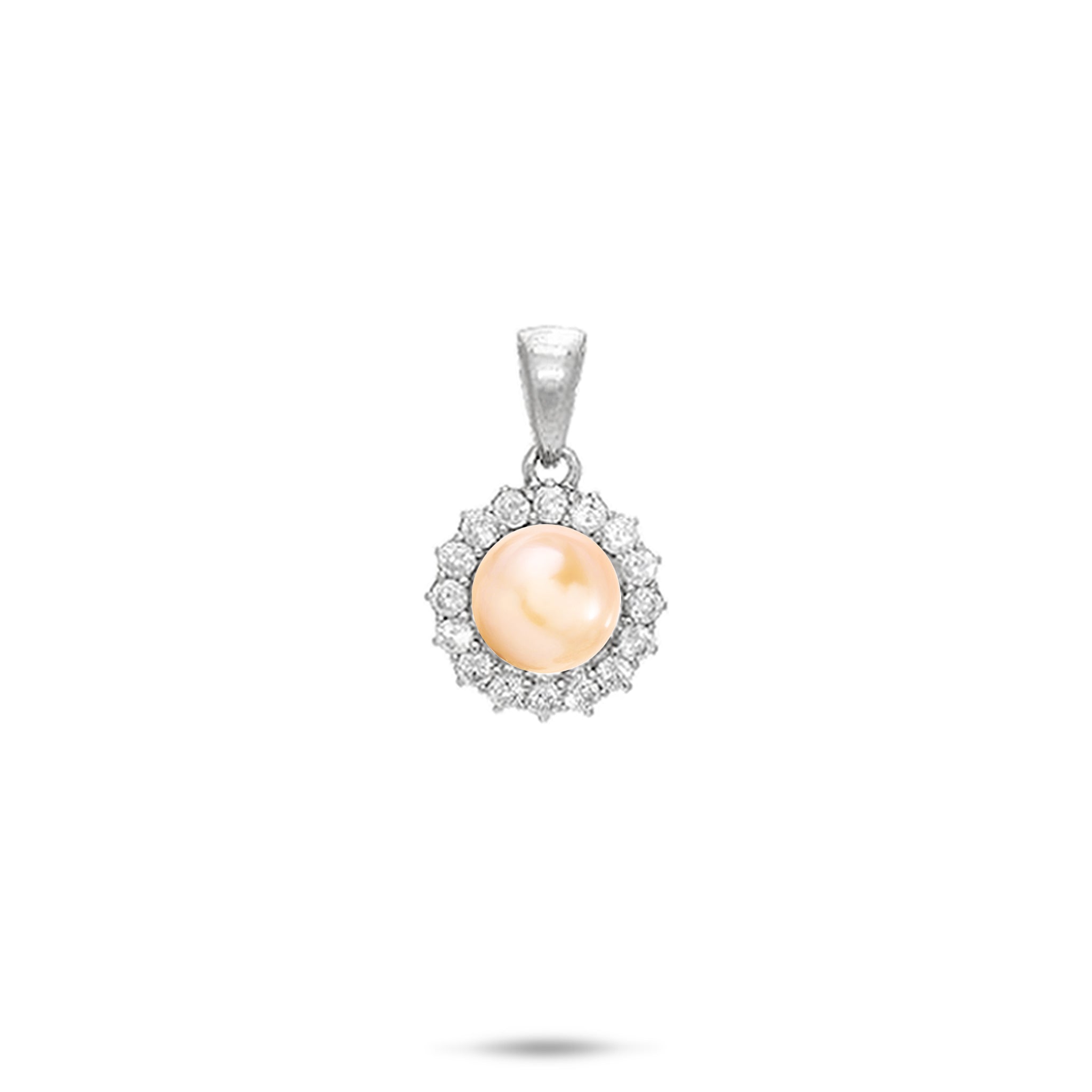 Pick A Pearl Halo Pendant in Sterling Silver - 12mm