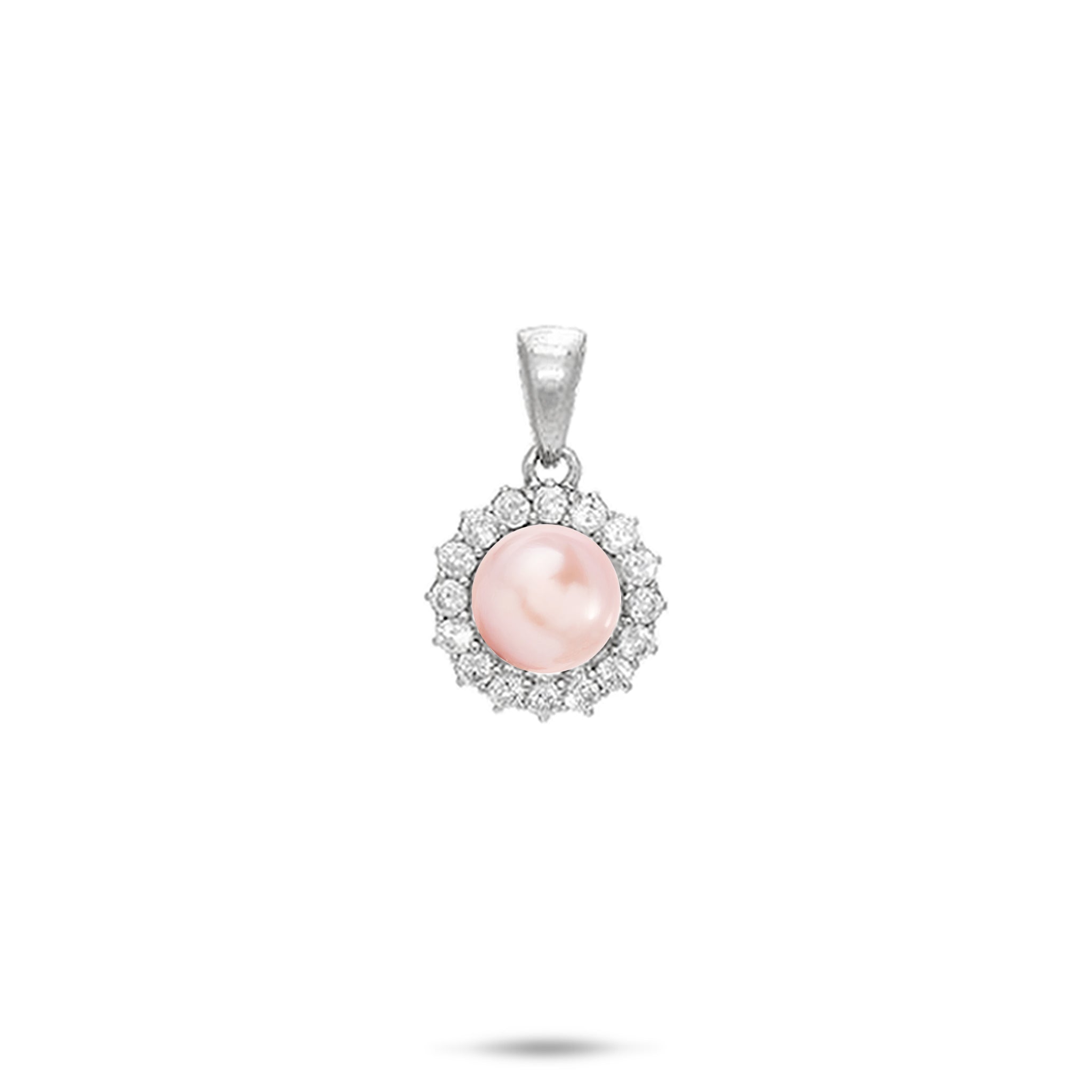 Pick A Pearl Halo Pendant in Sterling Silver - 12mm