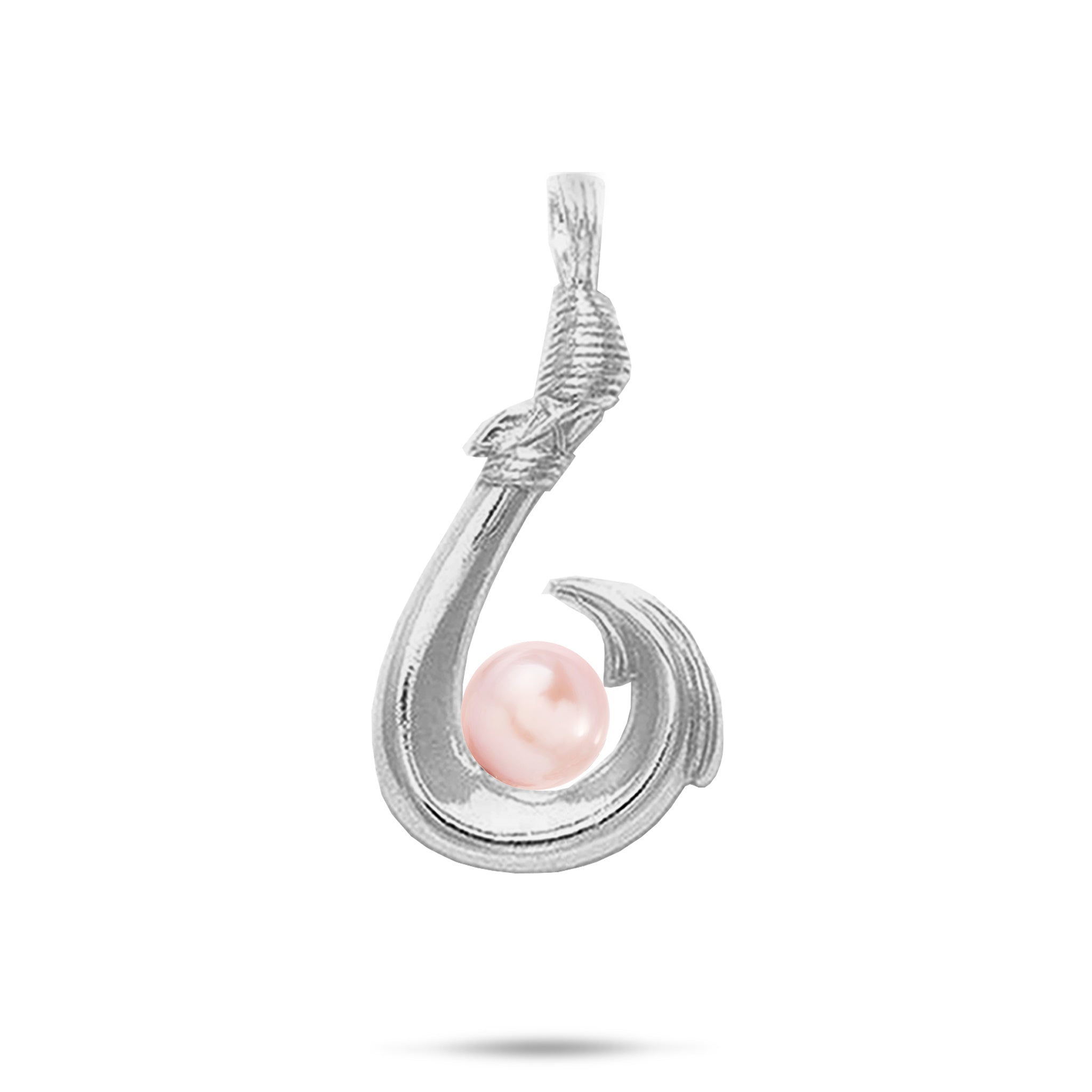 Pick A Pearl Fish Hook Pendant in Sterling Silver - 27mm