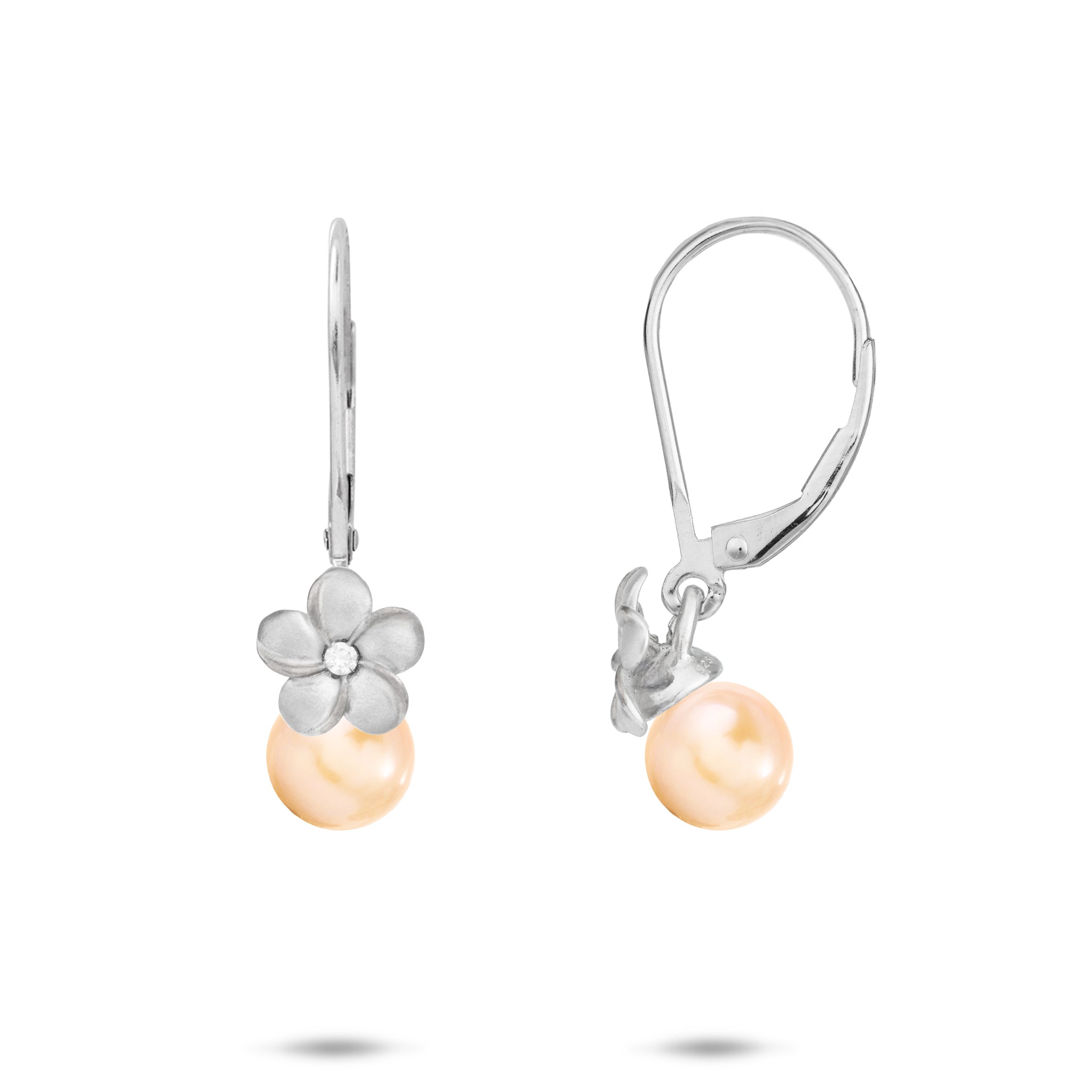 Pick A Pearl Plumeria Earring Mountings in Sterling Silver - 8mm