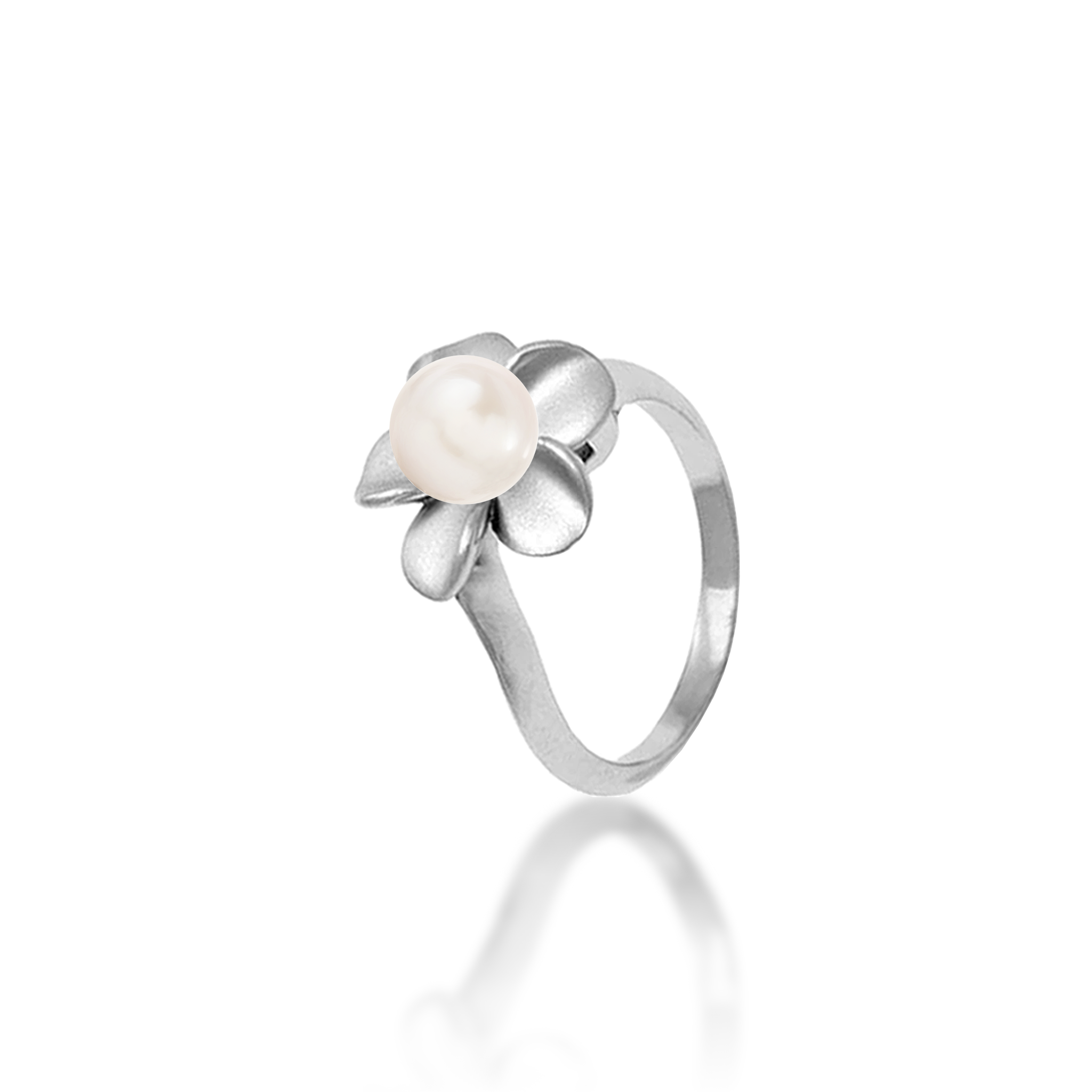 Pick A Pearl Plumeria Ring in Sterling Silver - 13mm