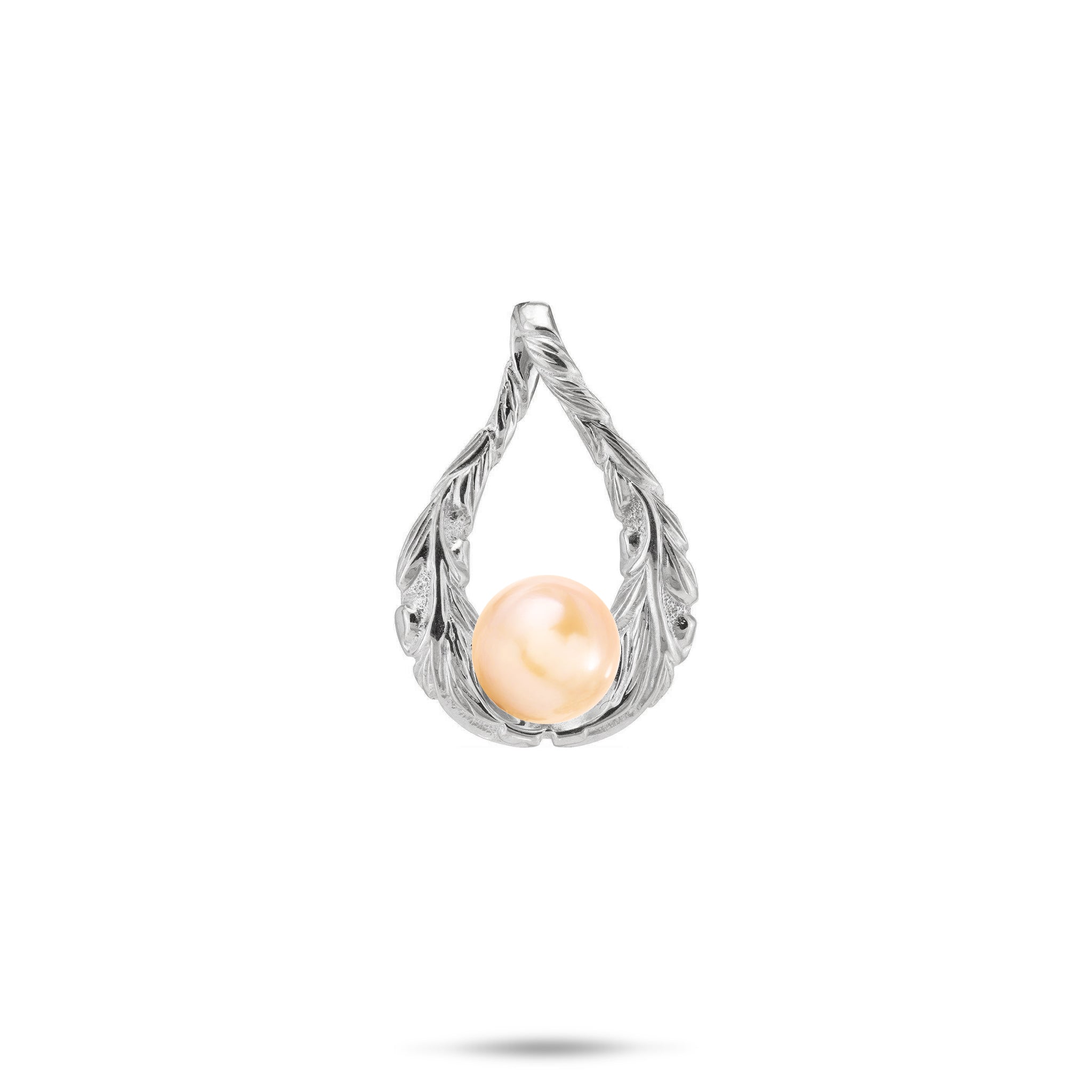 Pick A Pearl Old English Scroll Pendant in Sterling Silver - 21mm