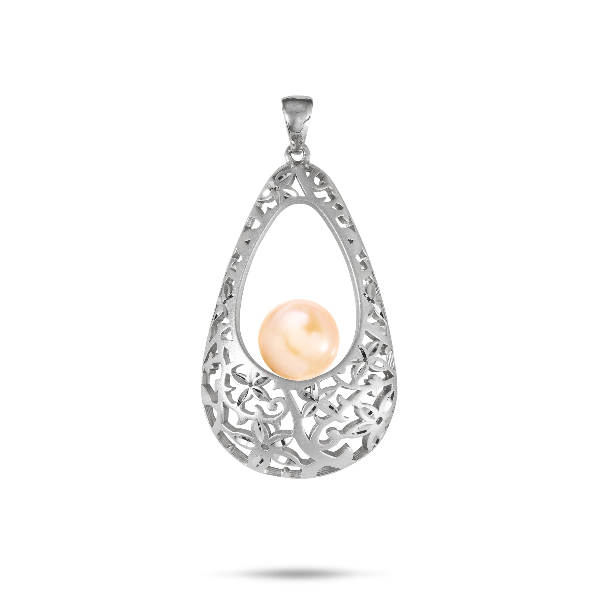 Pick A Pearl Floral Pendant in Sterling Silver - 33mm
