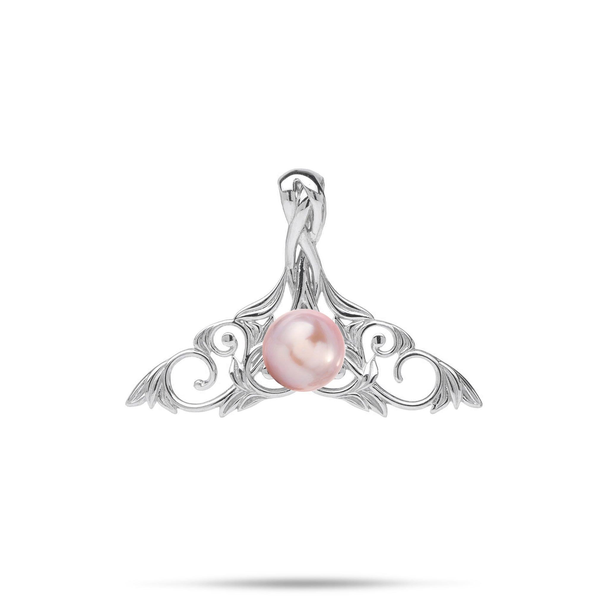 Pick A Pearl Whale's Tail Pendant in Sterling Silver - 21 mm