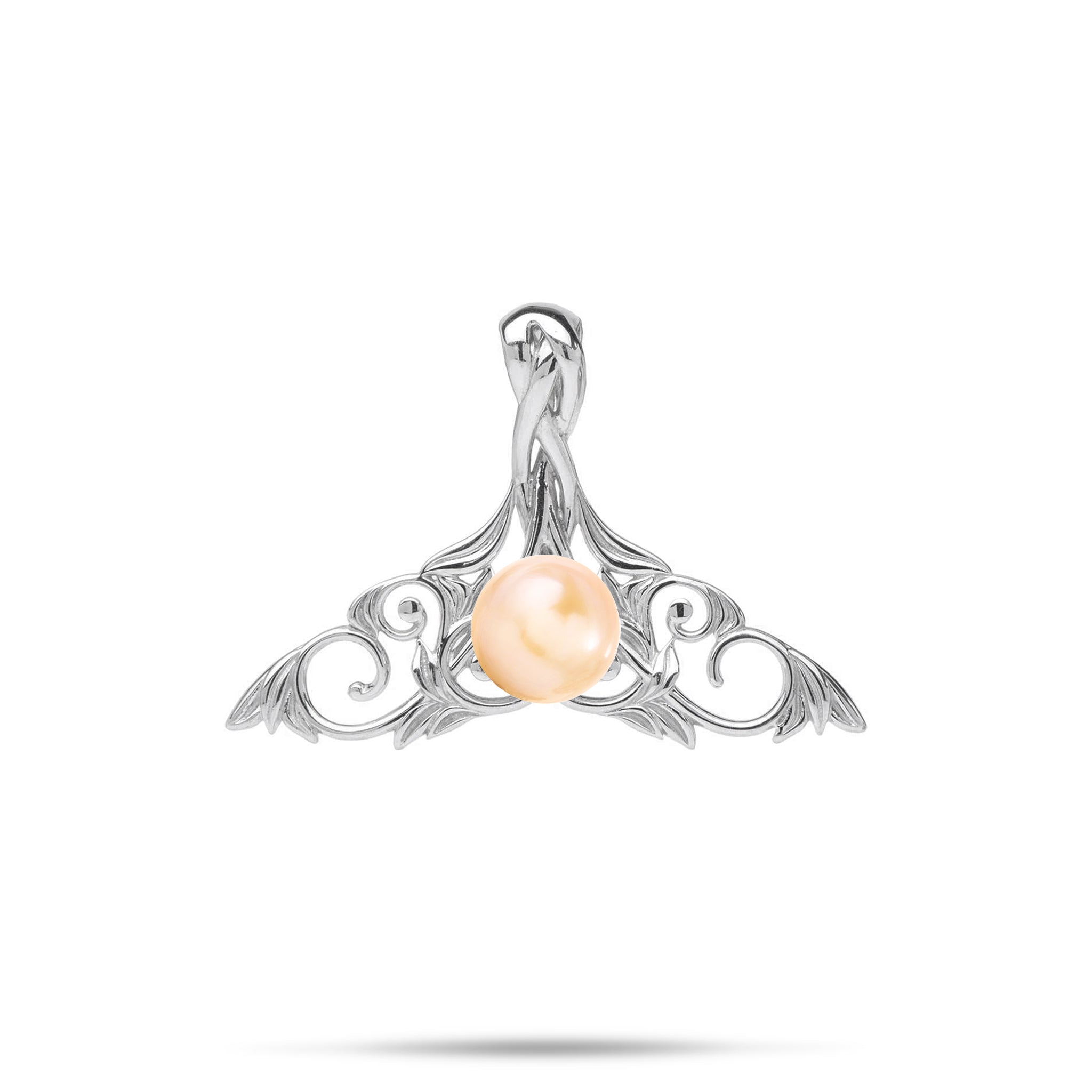 Pick A Pearl Whale's Tail Pendant in Sterling Silver - 21 mm