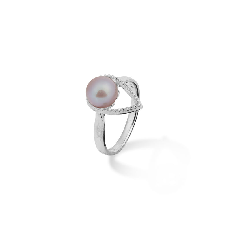 Pick A Pearl Teardrop Ring in Sterling Silver with Cubic Zirconia