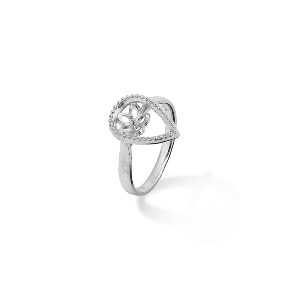 Choisissez un anneau de larme perlé en argent sterling avec de la zircone cubique