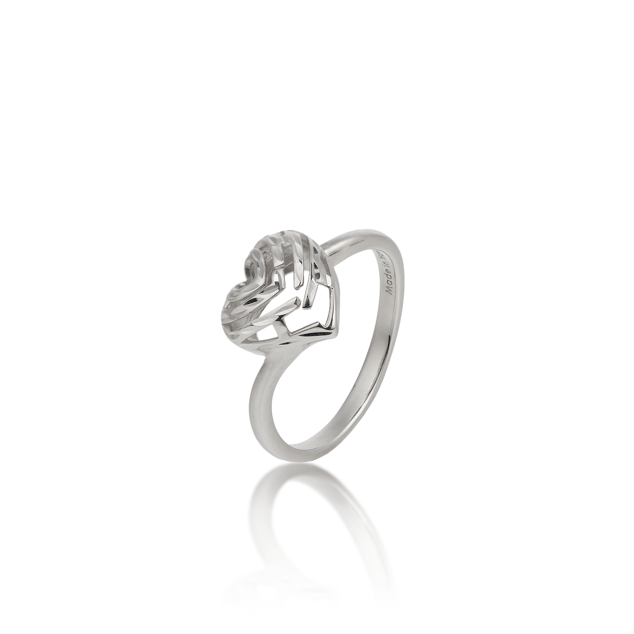 Aloha Heart Ring in White Gold - 11mm