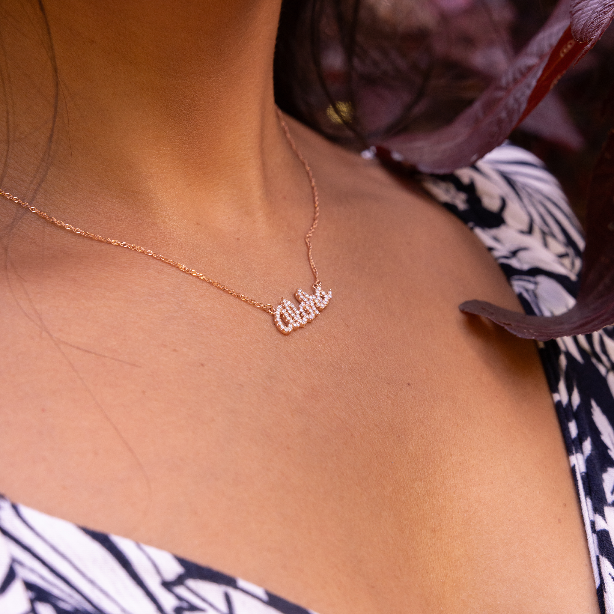 18" Aloha Necklace in Rose Gold with Diamonds