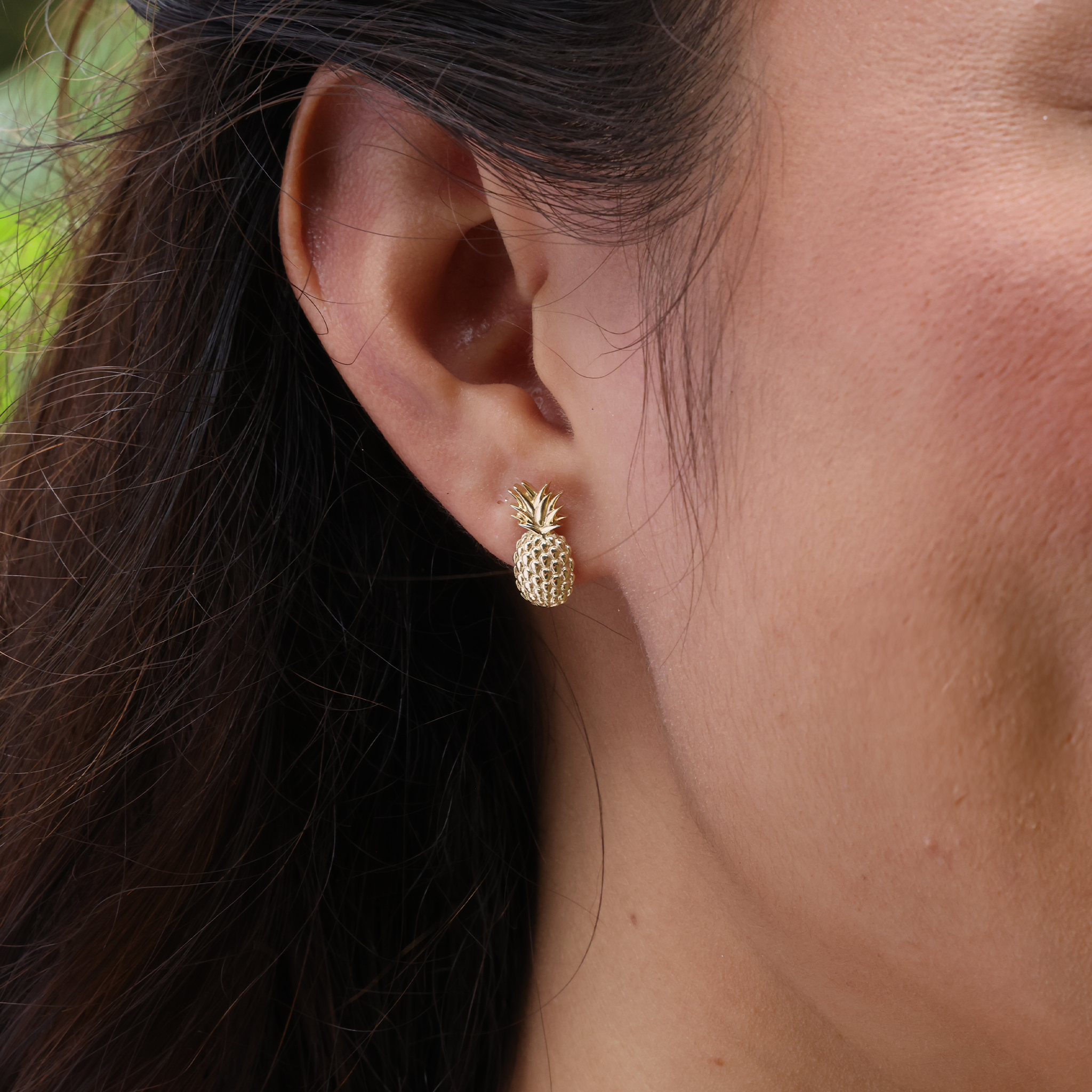 Pineapple Earrings in Gold - 15mm