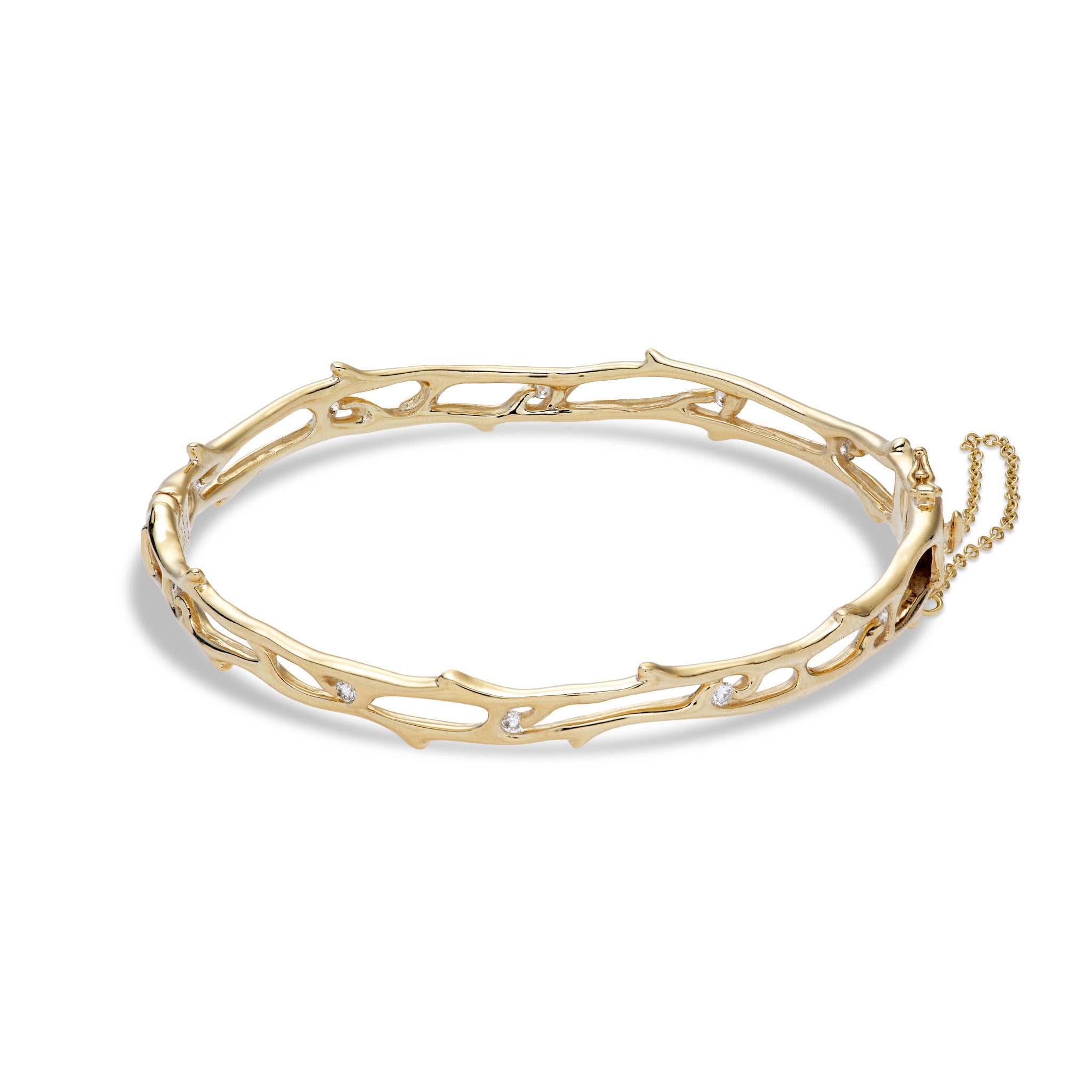 Heritage Hinge Bracelet in Gold with Diamonds