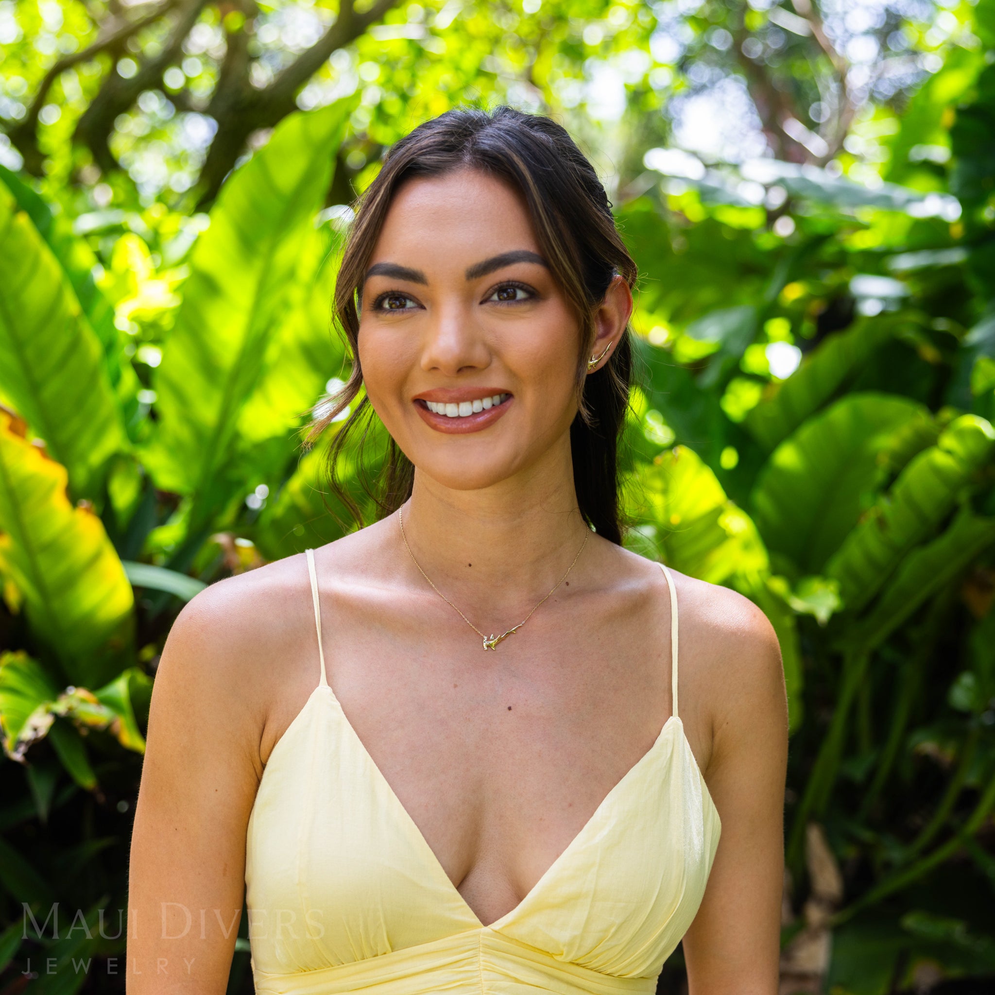 16-18" Adjustable Hammerhead Shark Necklace in Gold