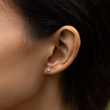 Boucles d'oreilles plumeria en or avec diamants - 5 mm