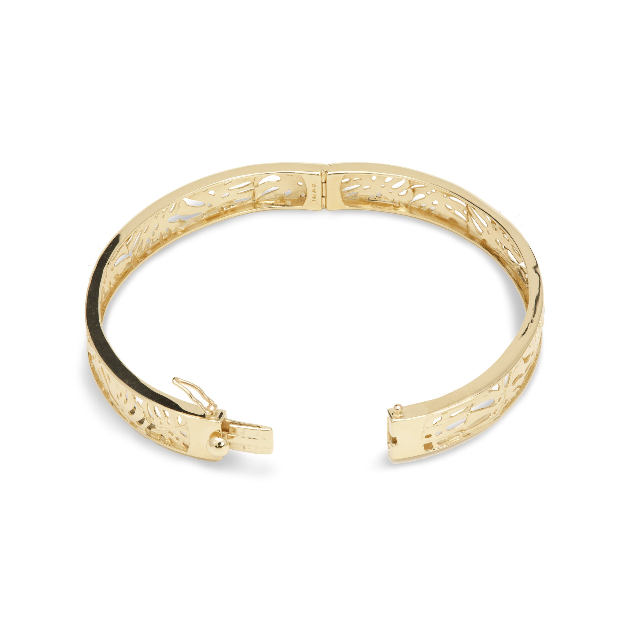 Monstera Hinge Bracelet in Gold - 8mm