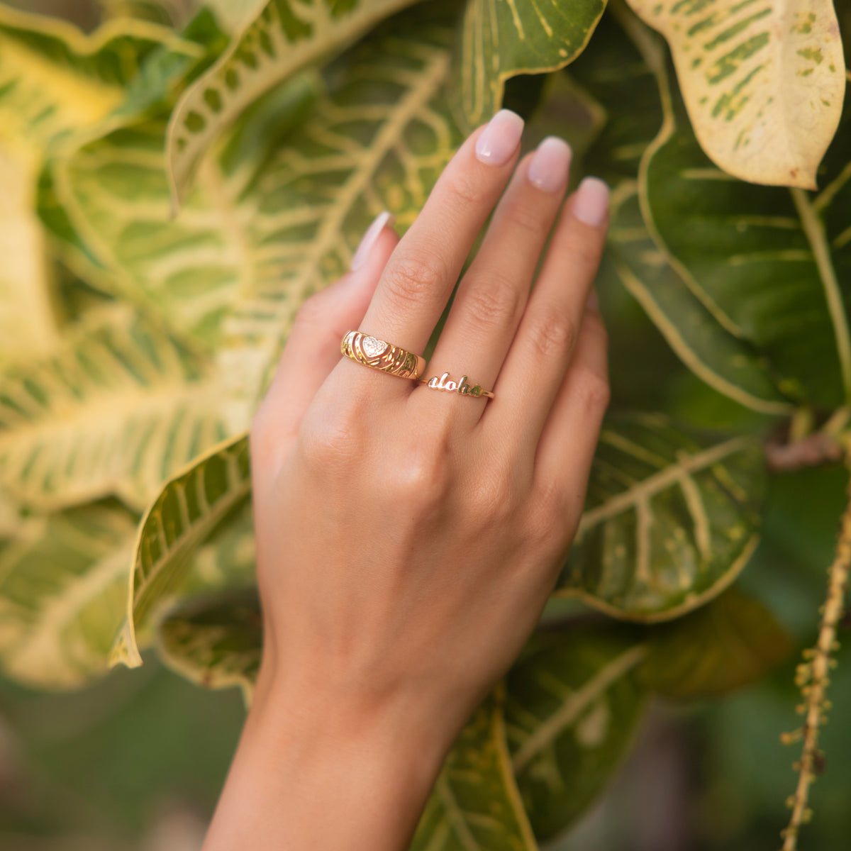Aloha Scrypt Aloha Script Ring in Gold