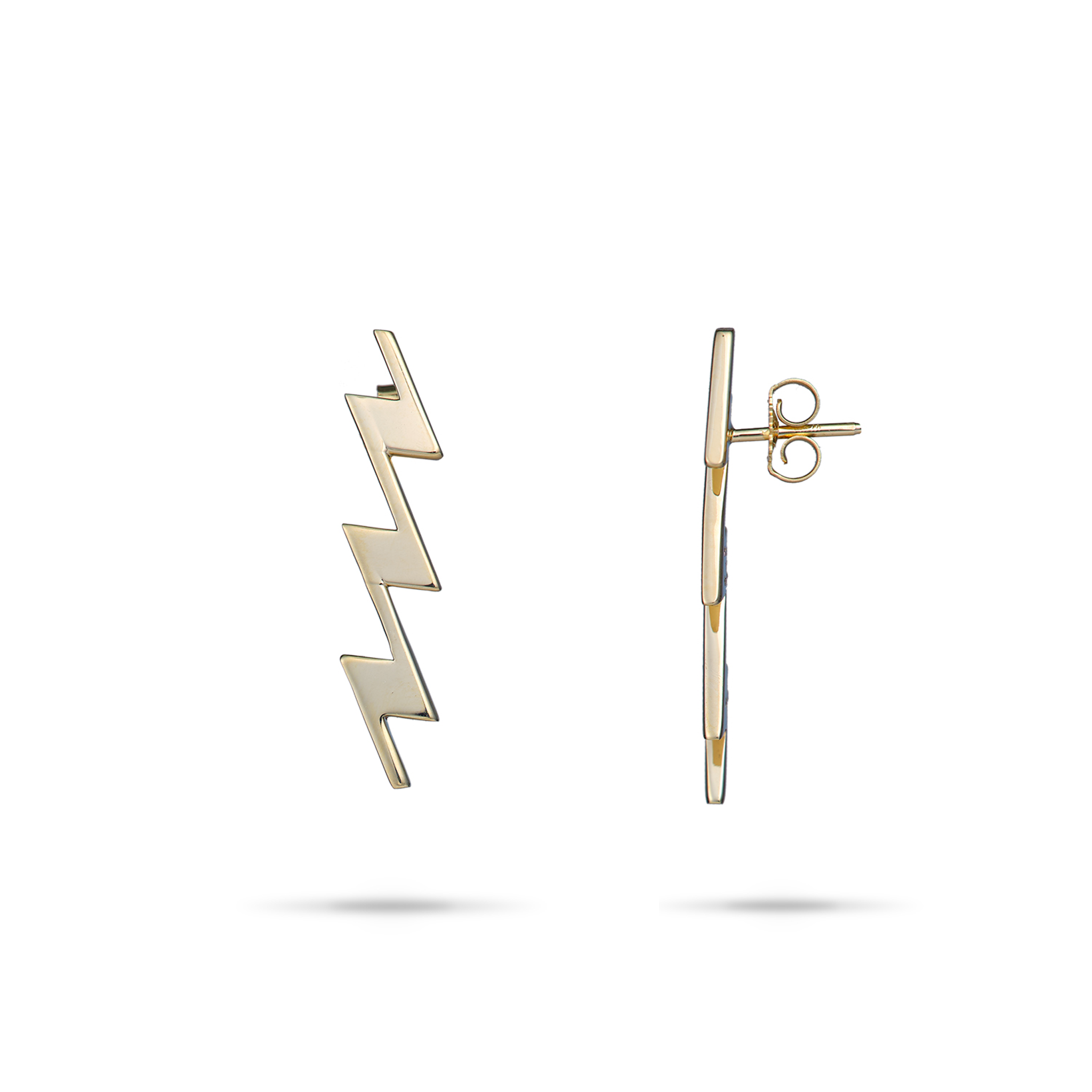 Kamohoaliʻi Lightning Bolt Earrings in Gold - 27.5mm