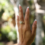 Hawaiian Gardens Hibiskus Ring in mehrfarbigem Gold mit Diamanten - 12 mm