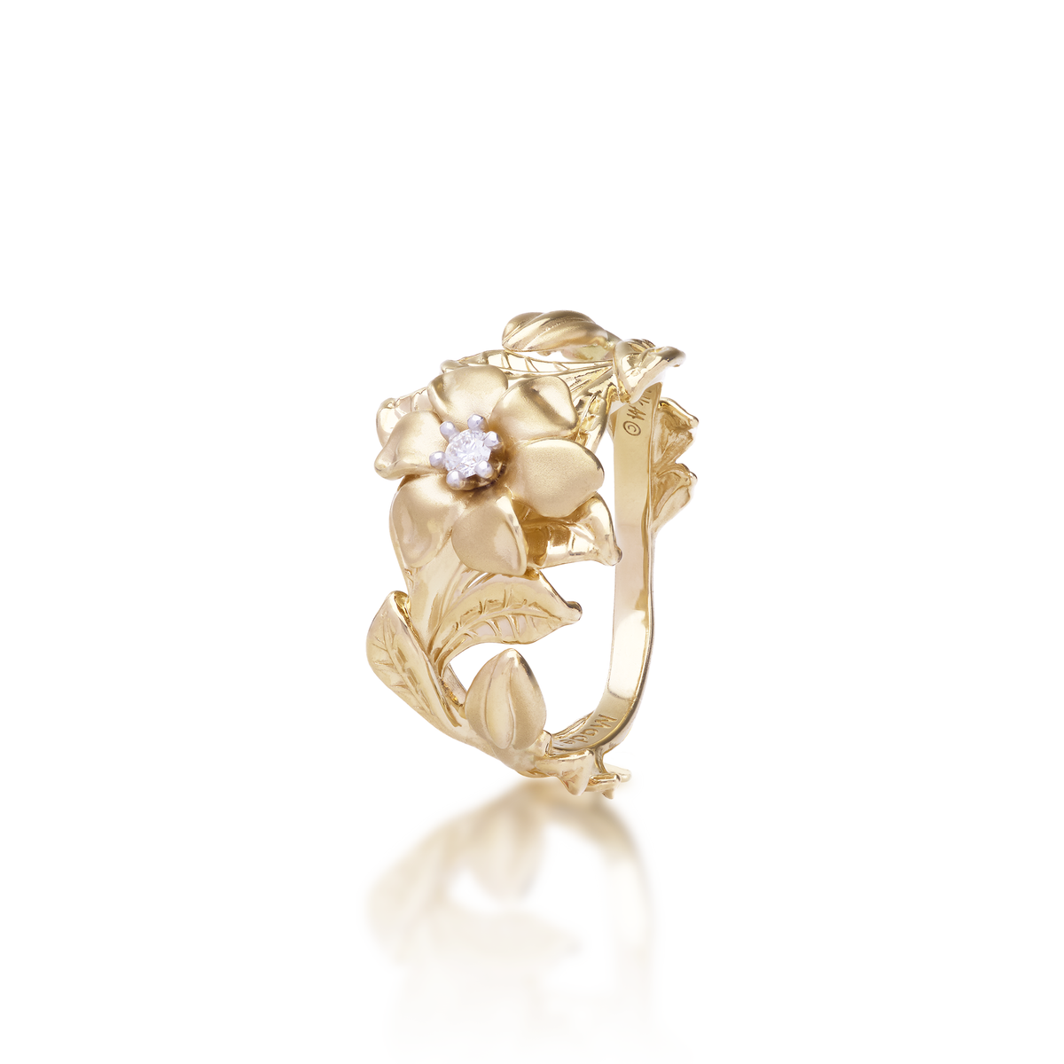 Nāʻū Ring in Gold with Diamond - 14mm