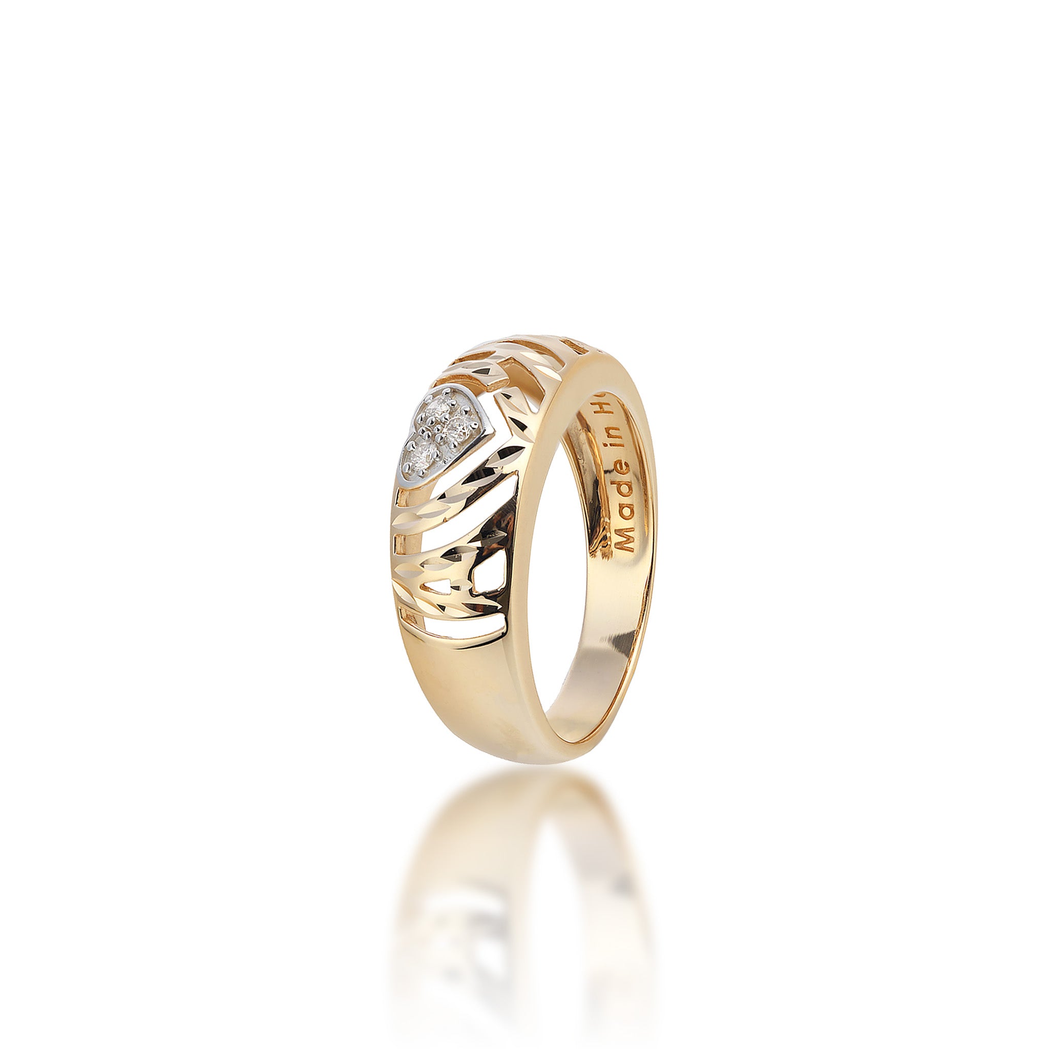 Aloha Heart Ring in Gold with Diamonds