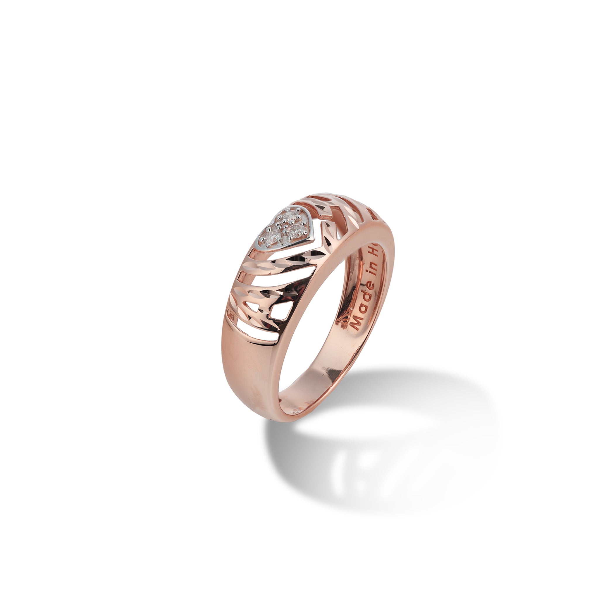 Aloha Heart Ring in Rose Gold with Diamonds - 8mm