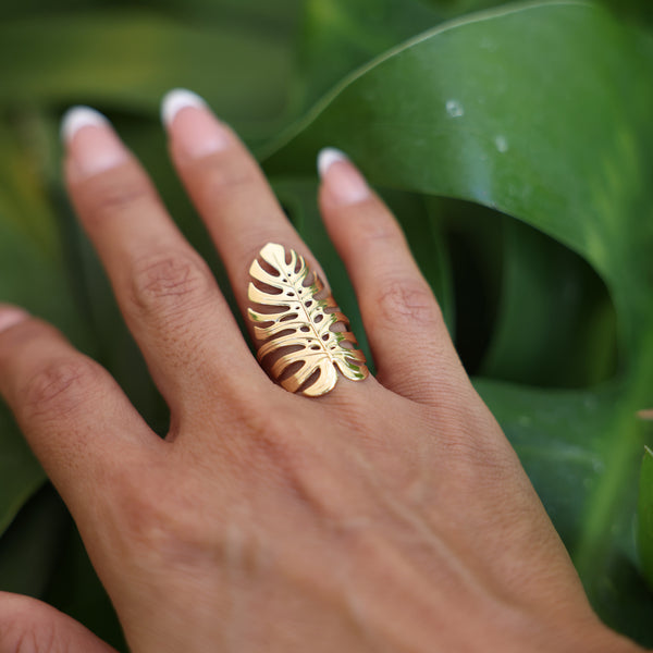 マウイダイバーズジュエリー/Maui Divers Jewelry K14PG ダイヤモンド リング パラダイスパームズコレクション 植物