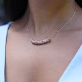Close up of 1.0mm Ball Bar Chain in Rose Gold