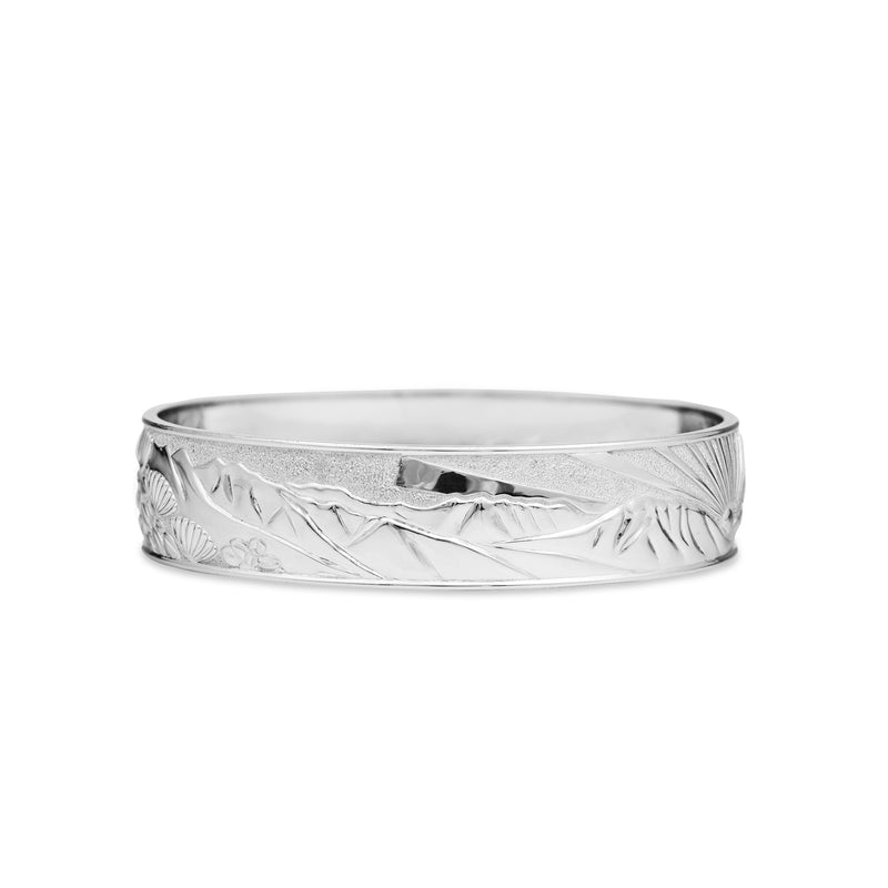 Pālehua Enamel Bracelet in Sterling Silver - 17mm side - Maui Divers Jewelry