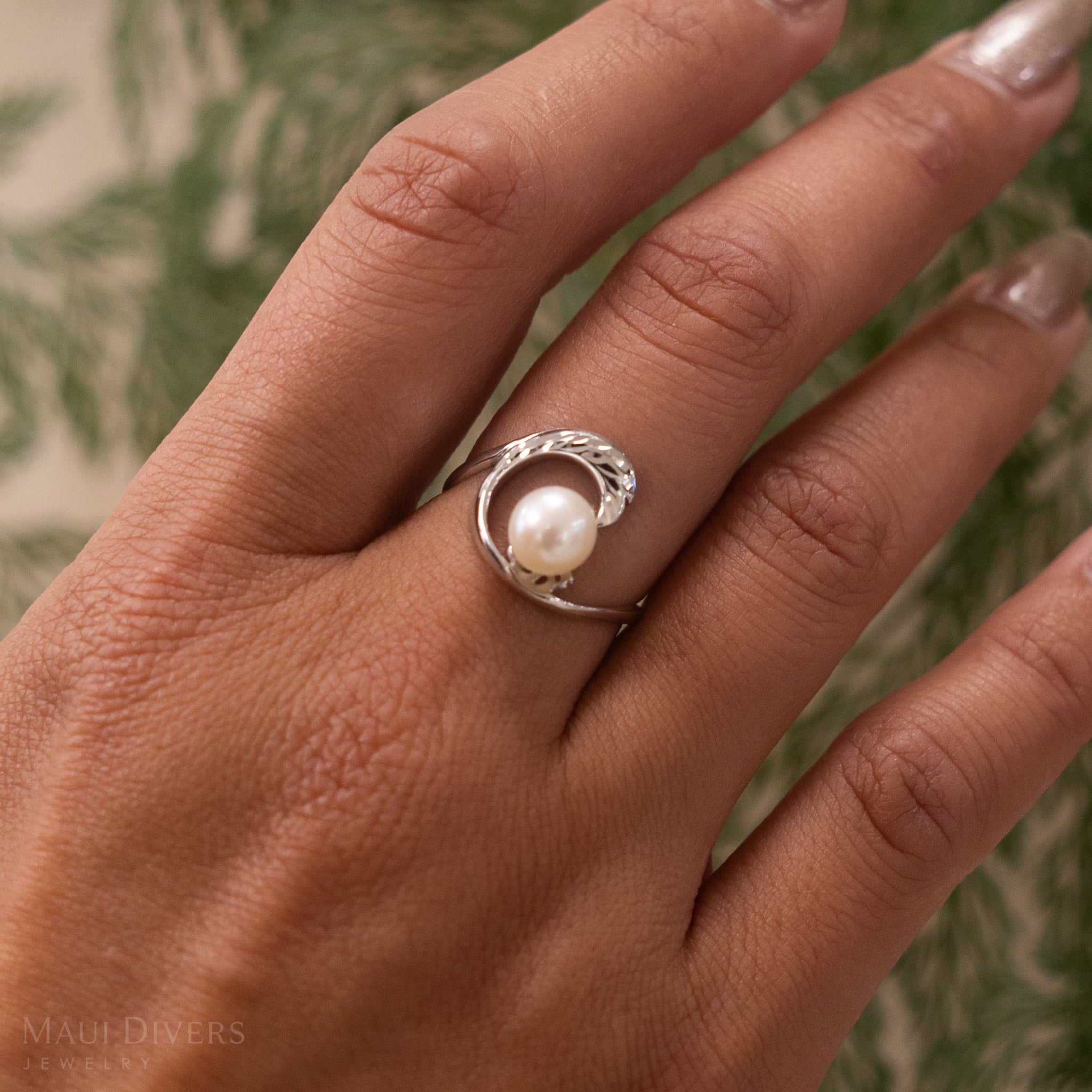 Pick A Pearl Nalu (Wave) Ring in Sterling Silver - 15mm