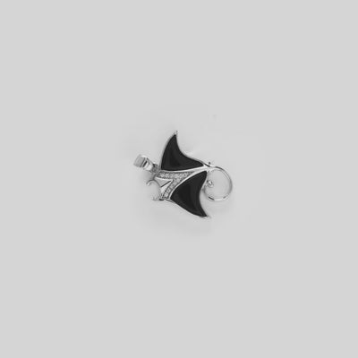 Video showcasing Manta Ray Black Coral Pendant in 14k White Gold with Diamonds