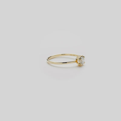 Video showcasing the Hidden Hawaiʻi Lab Grown Diamond Maile Ring in 14k Yellow Gold