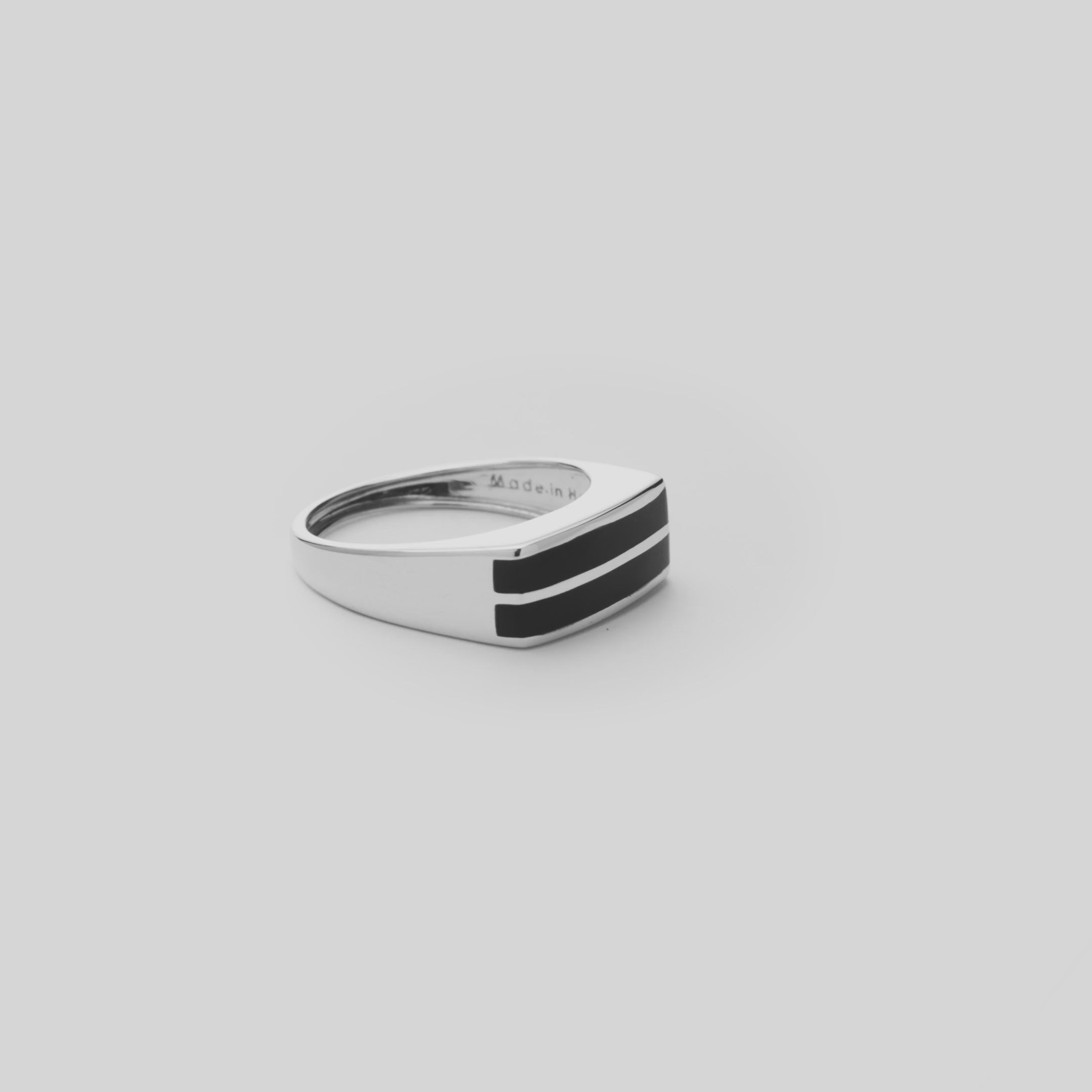 Hawaiian Black Coral Ring in White Gold