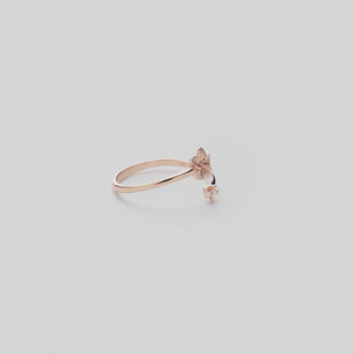 Video showcasing the 6mm Plumeria Ring in Rose Gold with Diamond 