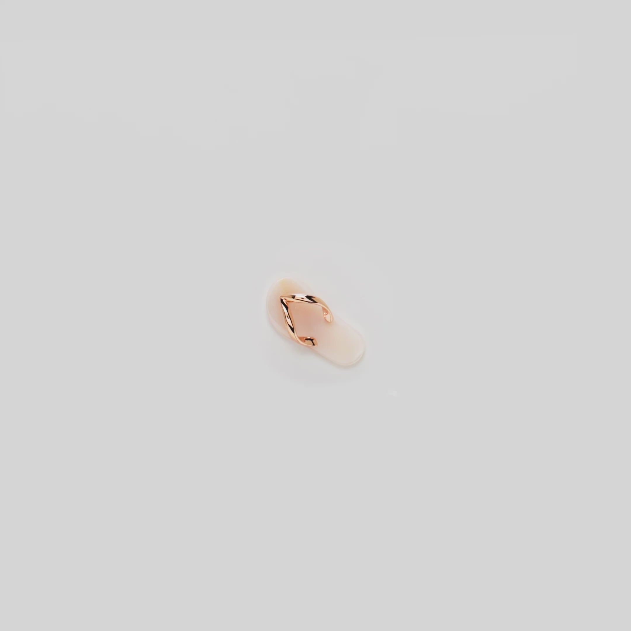 Mother of Pearl Slipper / Flip Flop Pendant in Rose Gold