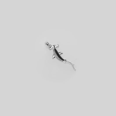 Video showcasing the Hammerhead Shark Black Coral Pendant in 14k White Gold with Diamonds