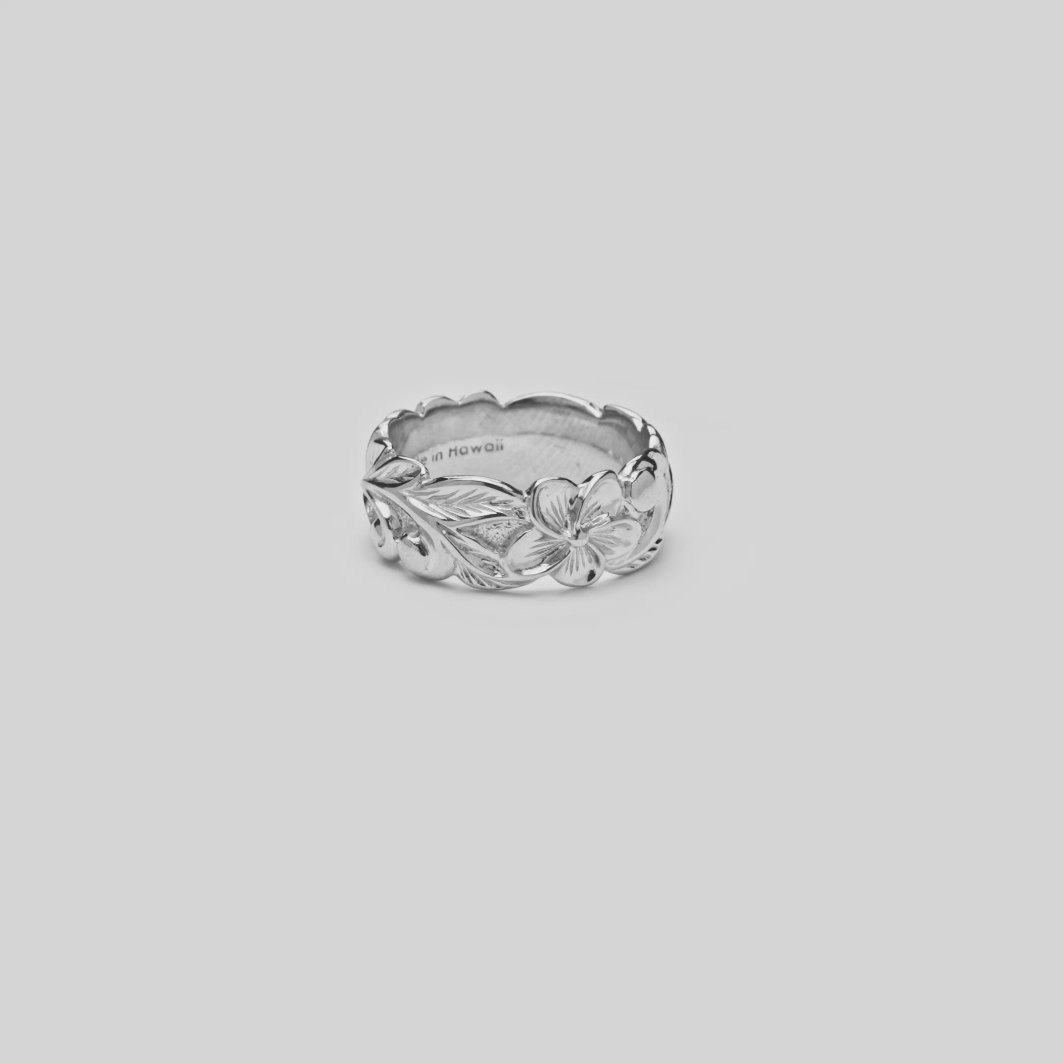 Hawaiian Heirloom Plumeria Ring in Sterling Silver